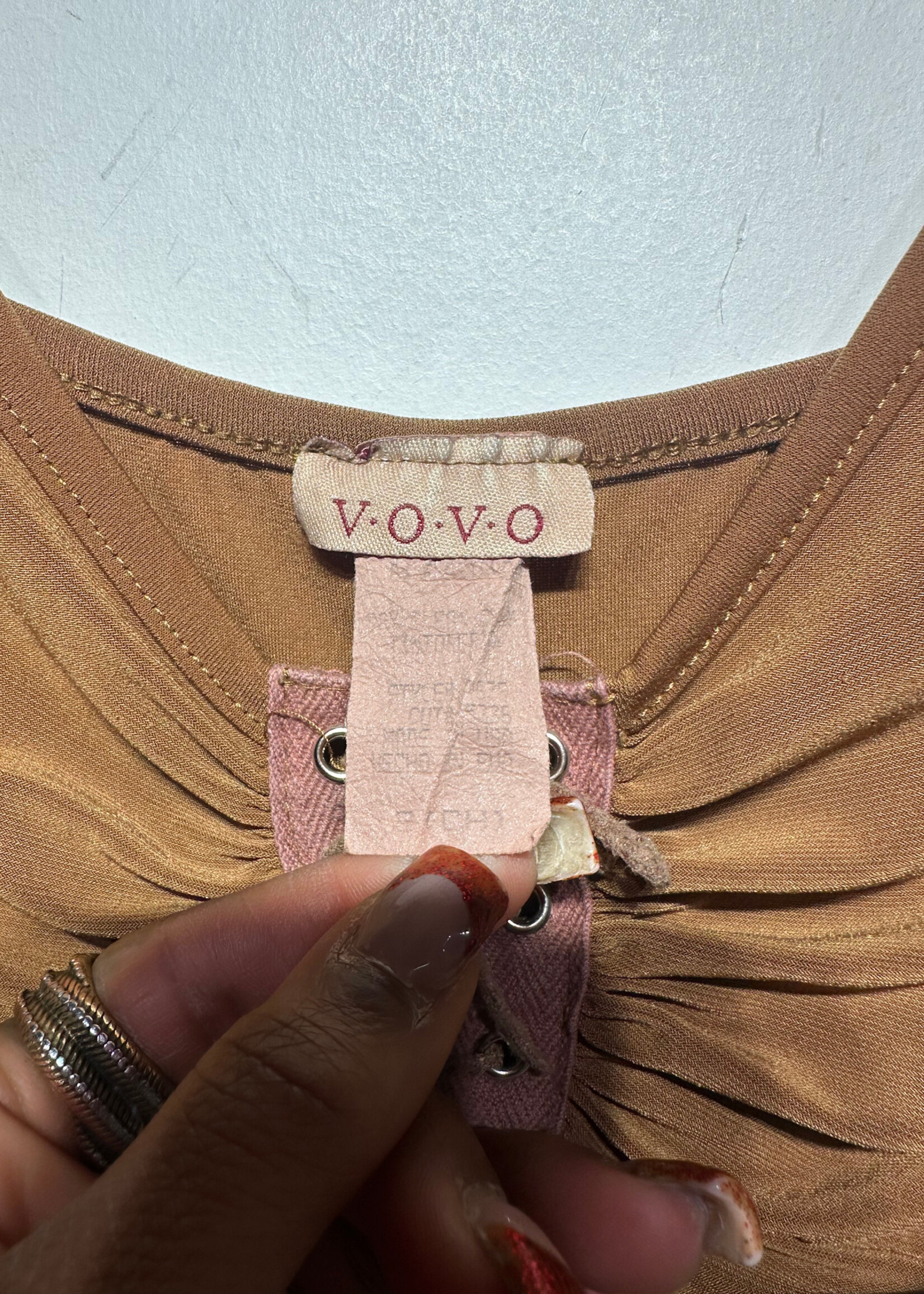 Vovo 2000s Brown Pink Lace Jumpsuit S