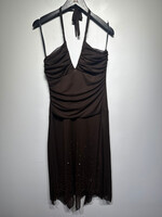 Rampage Vintage Brown Halter Dress Fits L