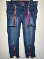 Baby Phat Pink Zipper Y2K Jeans 13/Fem 33