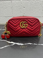 Gucci Red Marmont Shoulder Bag (Missing Pull)