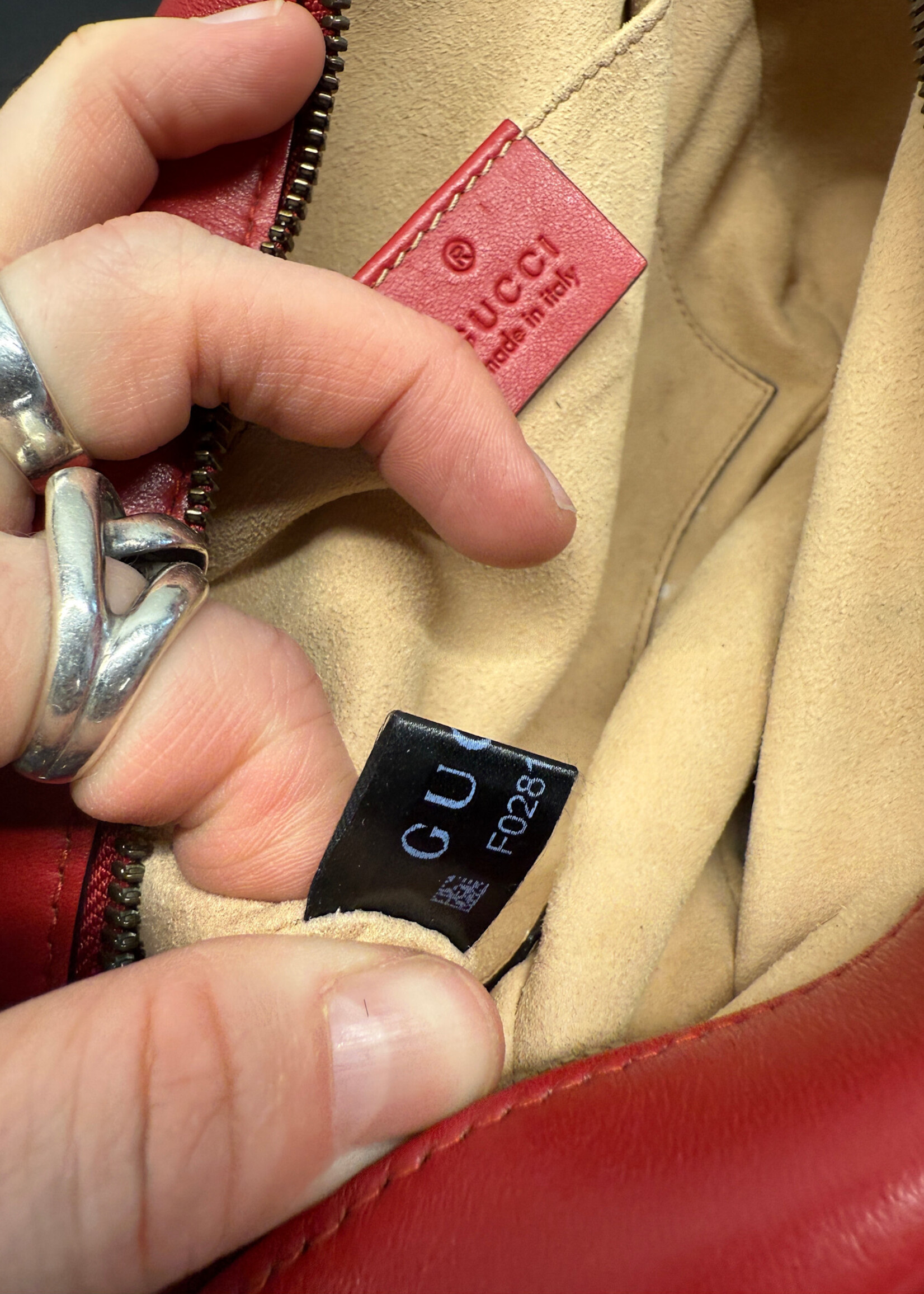 Gucci Red Marmont Shoulder Bag (Missing Pull)