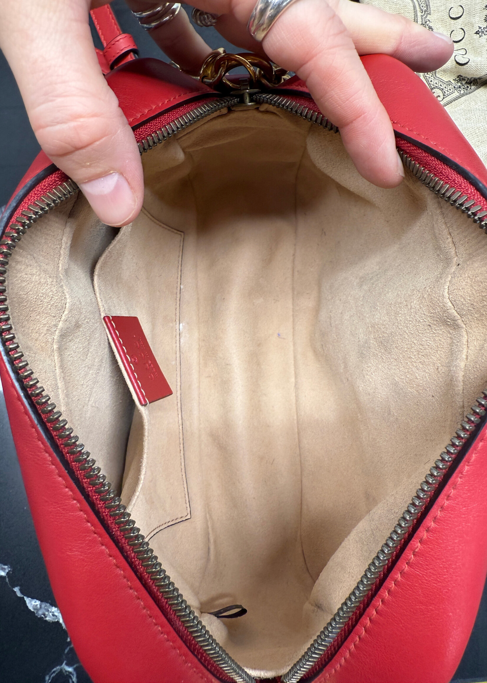 Gucci Red Marmont Shoulder Bag (Missing Pull)