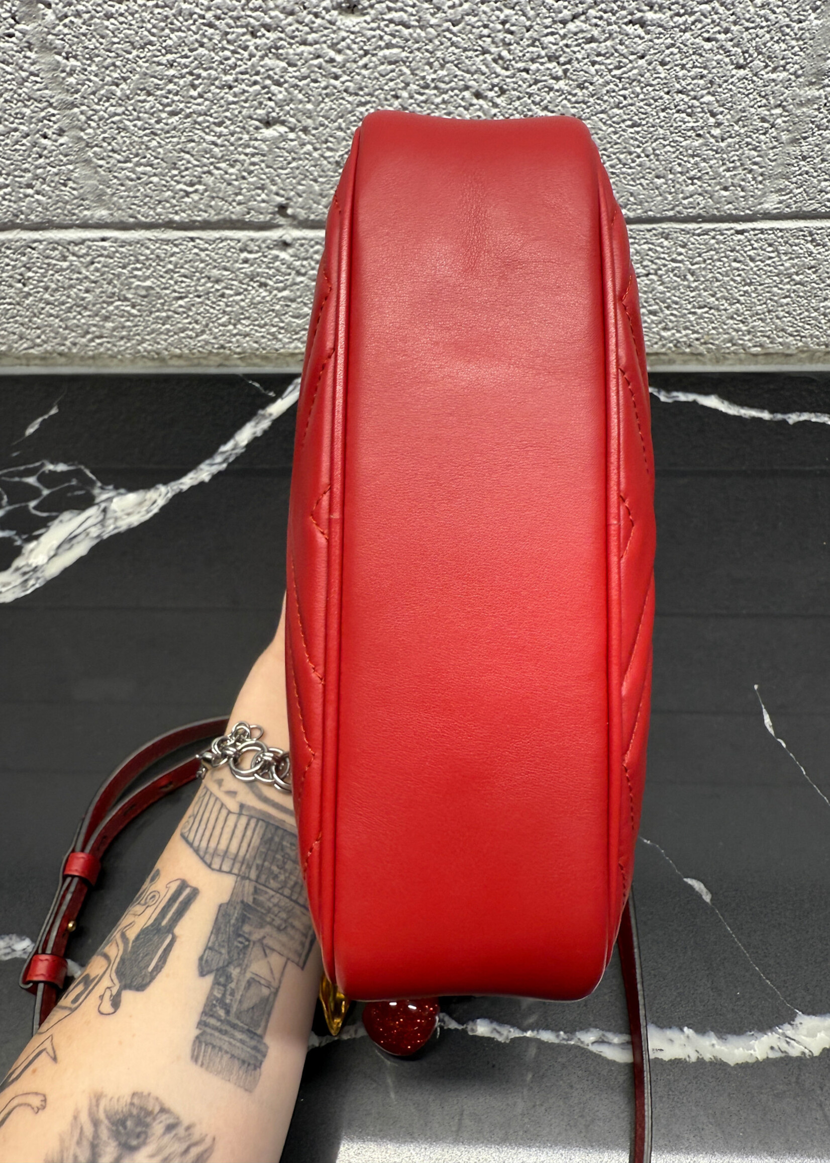 Gucci Red Marmont Shoulder Bag (Missing Pull)