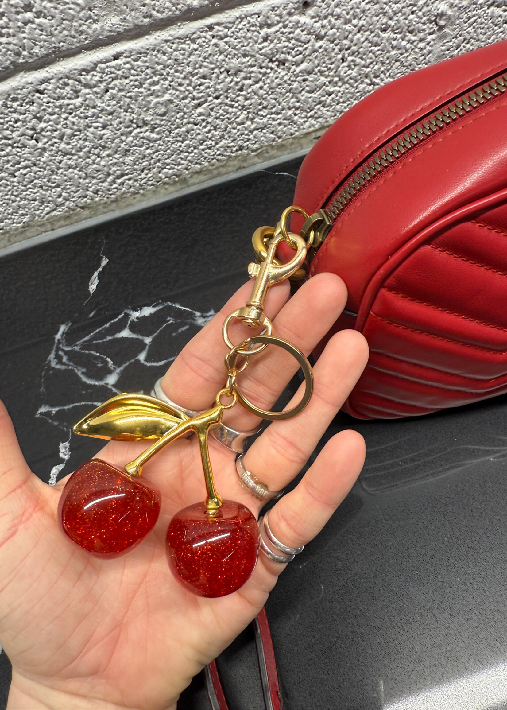 Gucci Red Marmont Shoulder Bag (Missing Pull)