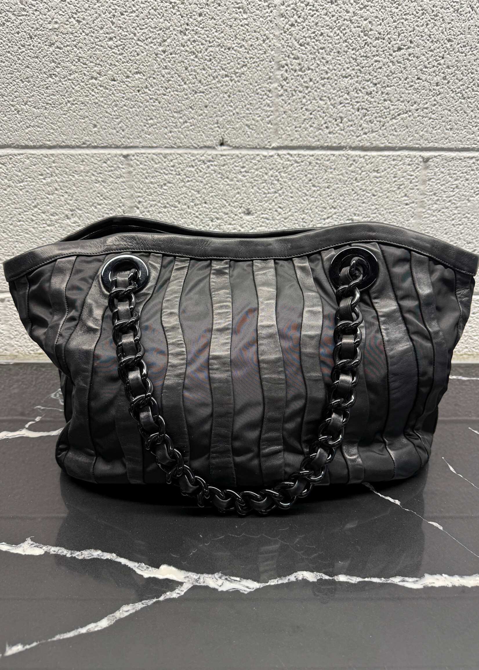 Prada Tessuto Waves Leather Tote