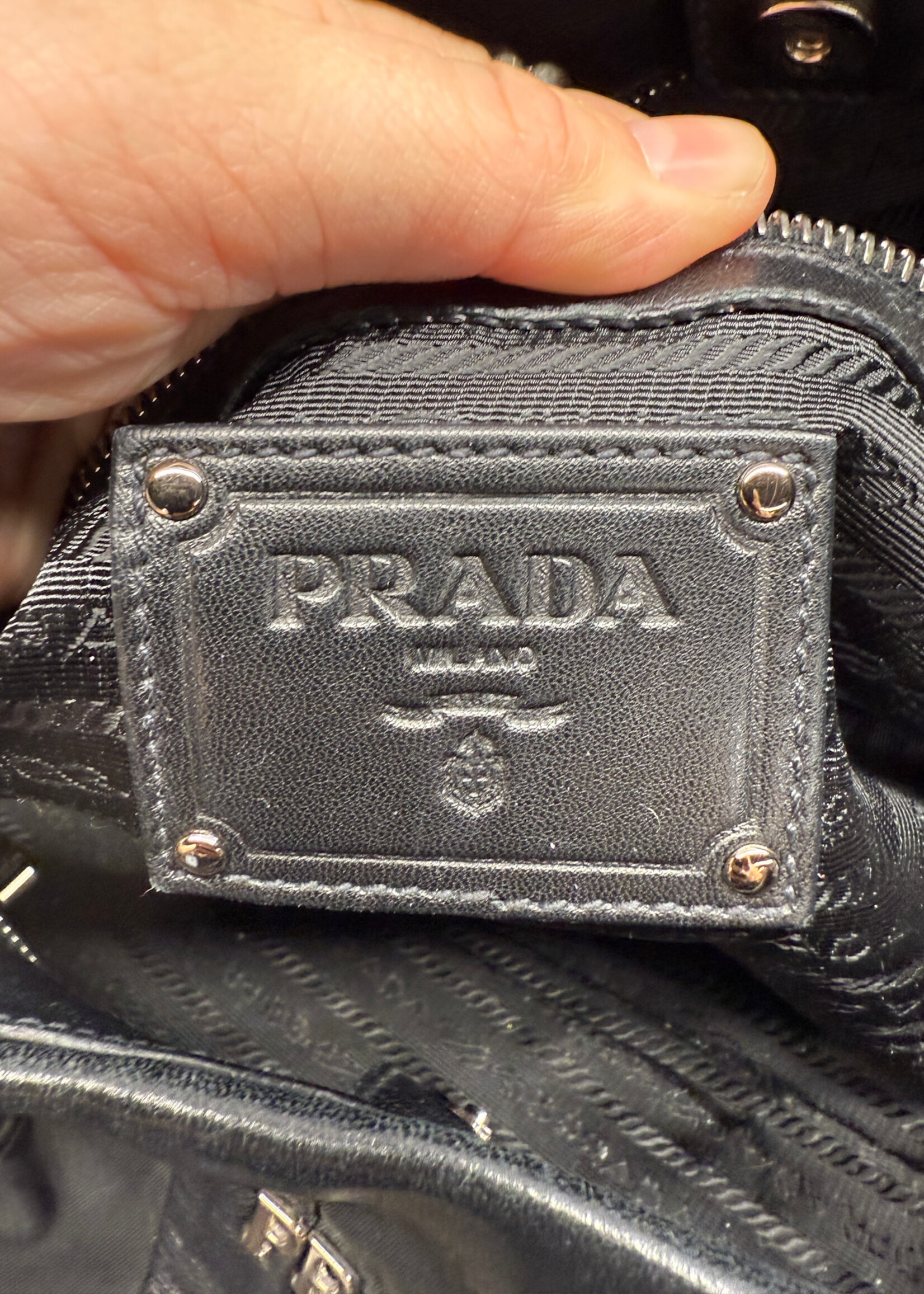 Prada Tessuto Waves Leather Tote