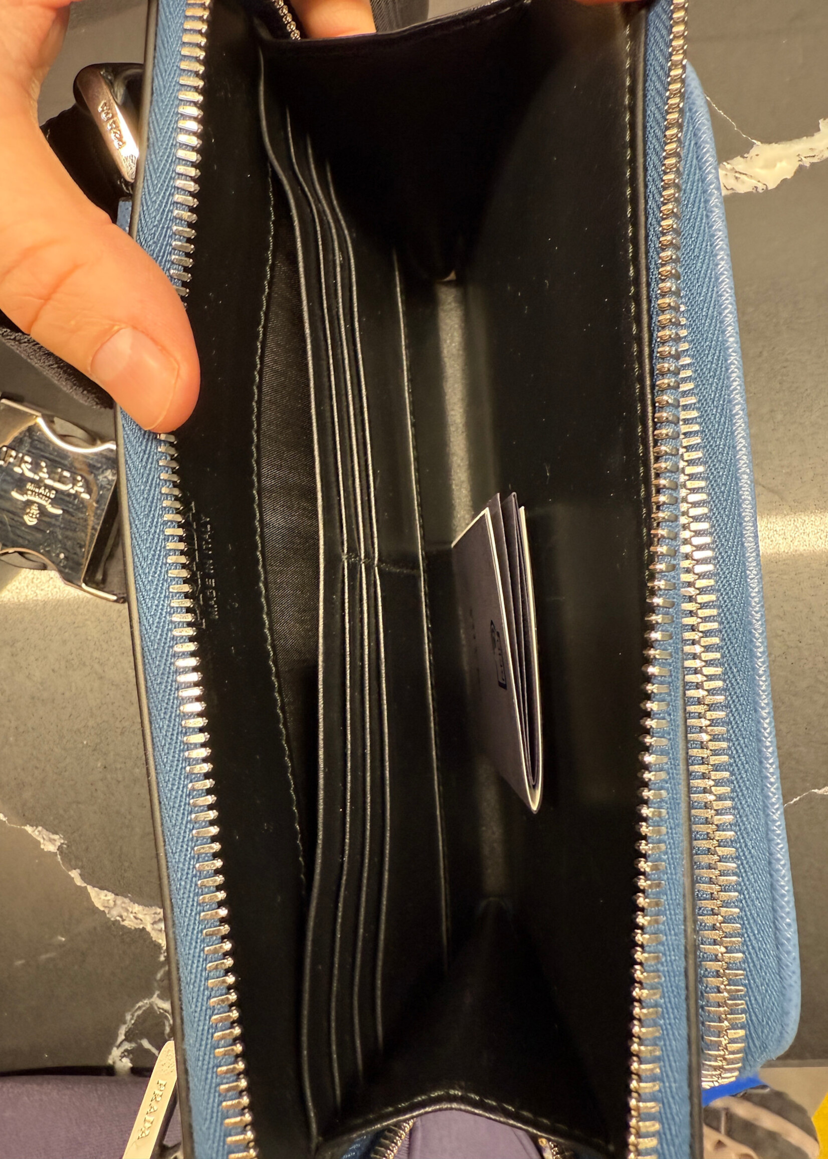 Prada Blue Saffiano Belt Bag