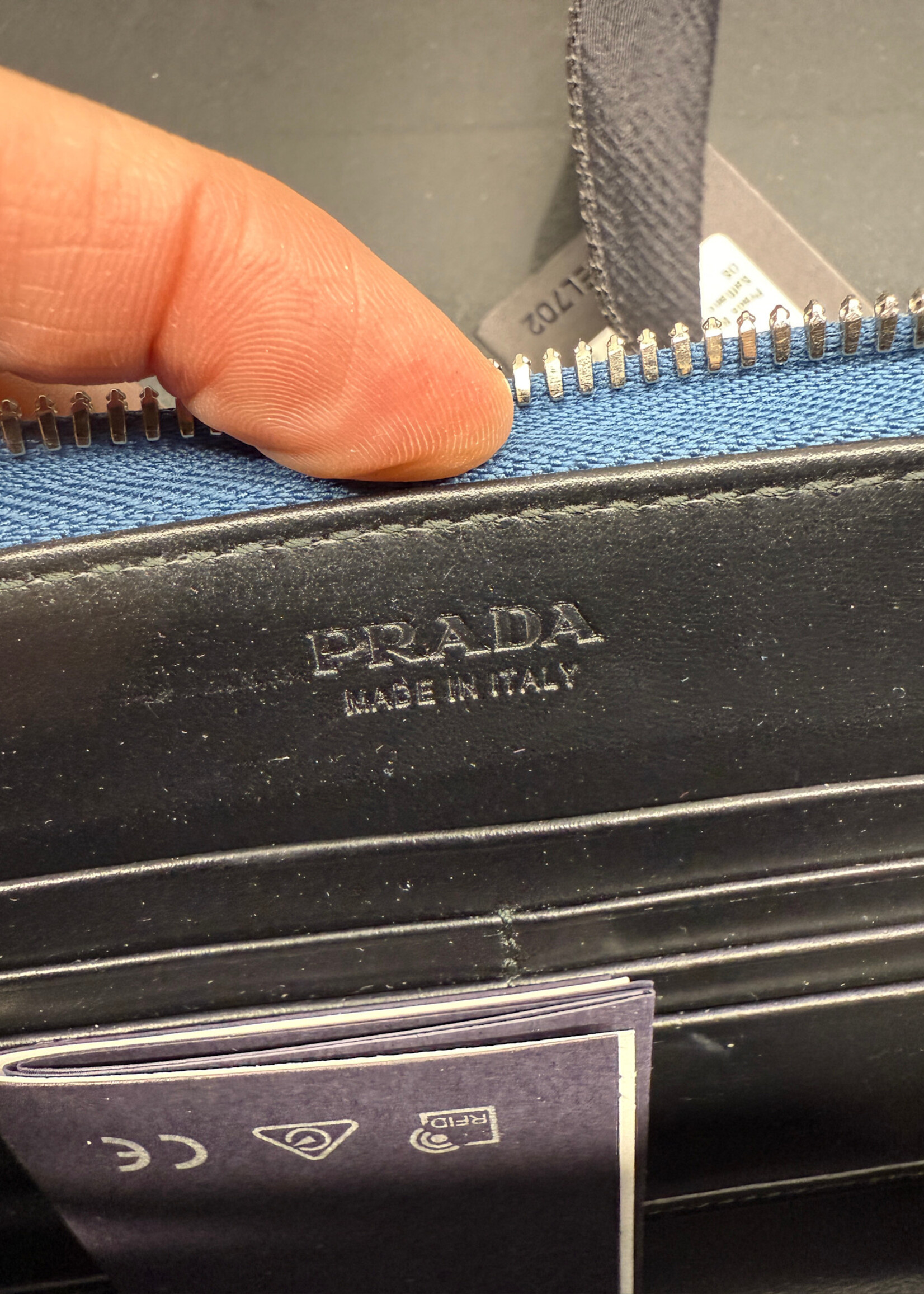 Prada Blue Saffiano Belt Bag