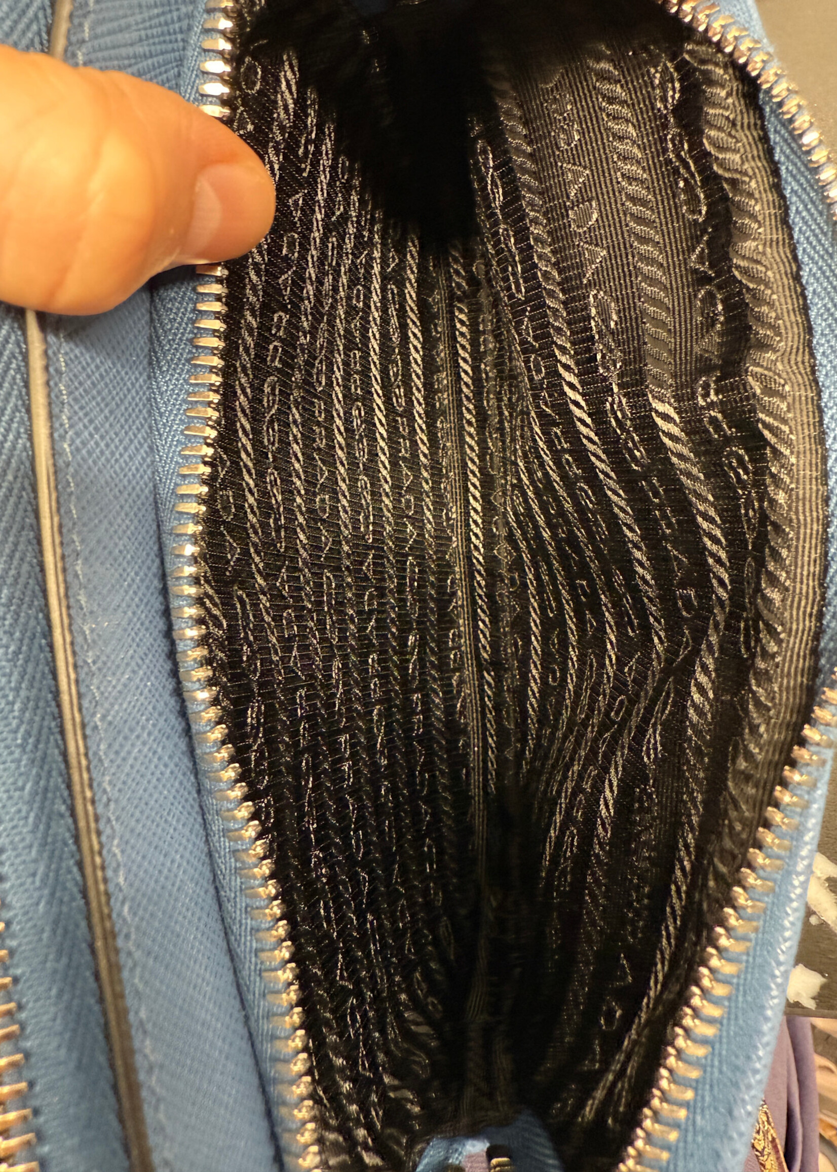 Prada Blue Saffiano Belt Bag