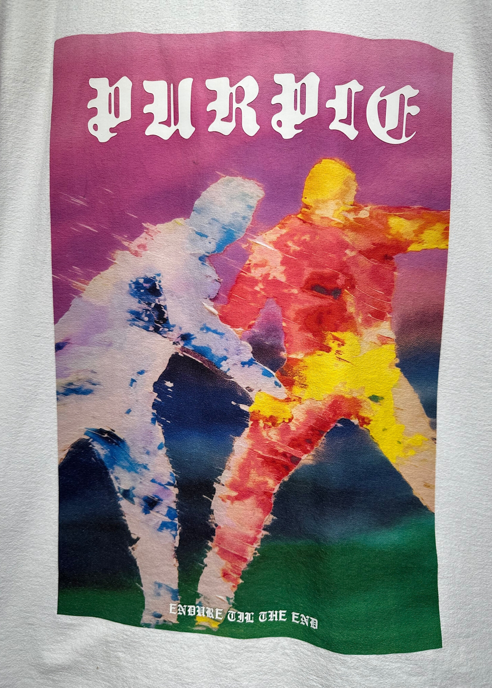 Purple Brand White Abstract Boxing Tee M As Is