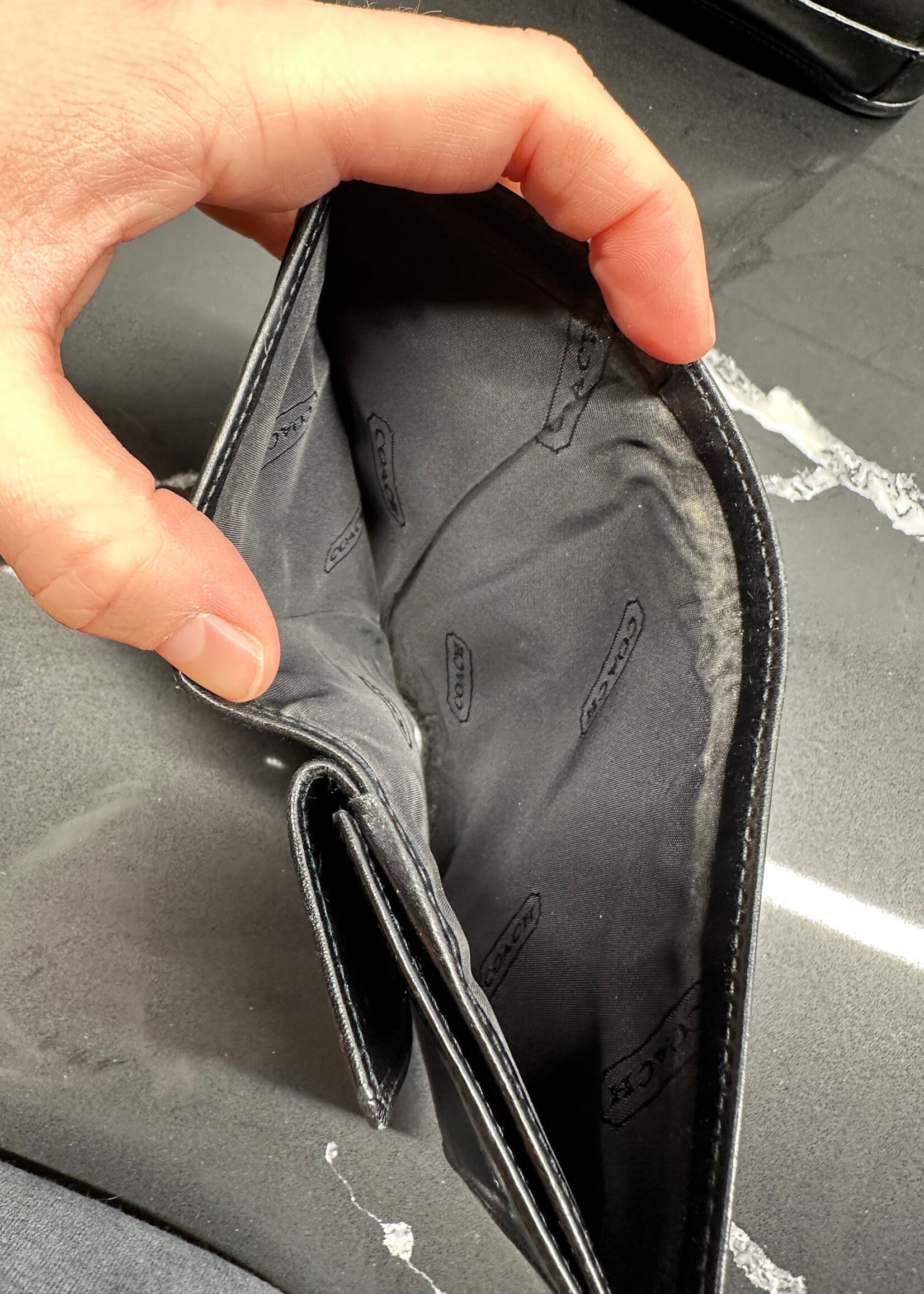 Coach Vintage Black Leather Purse/Wallet Set