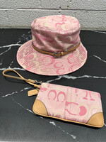 Coach Y2K Pink Monogram Hat & Wallet Set