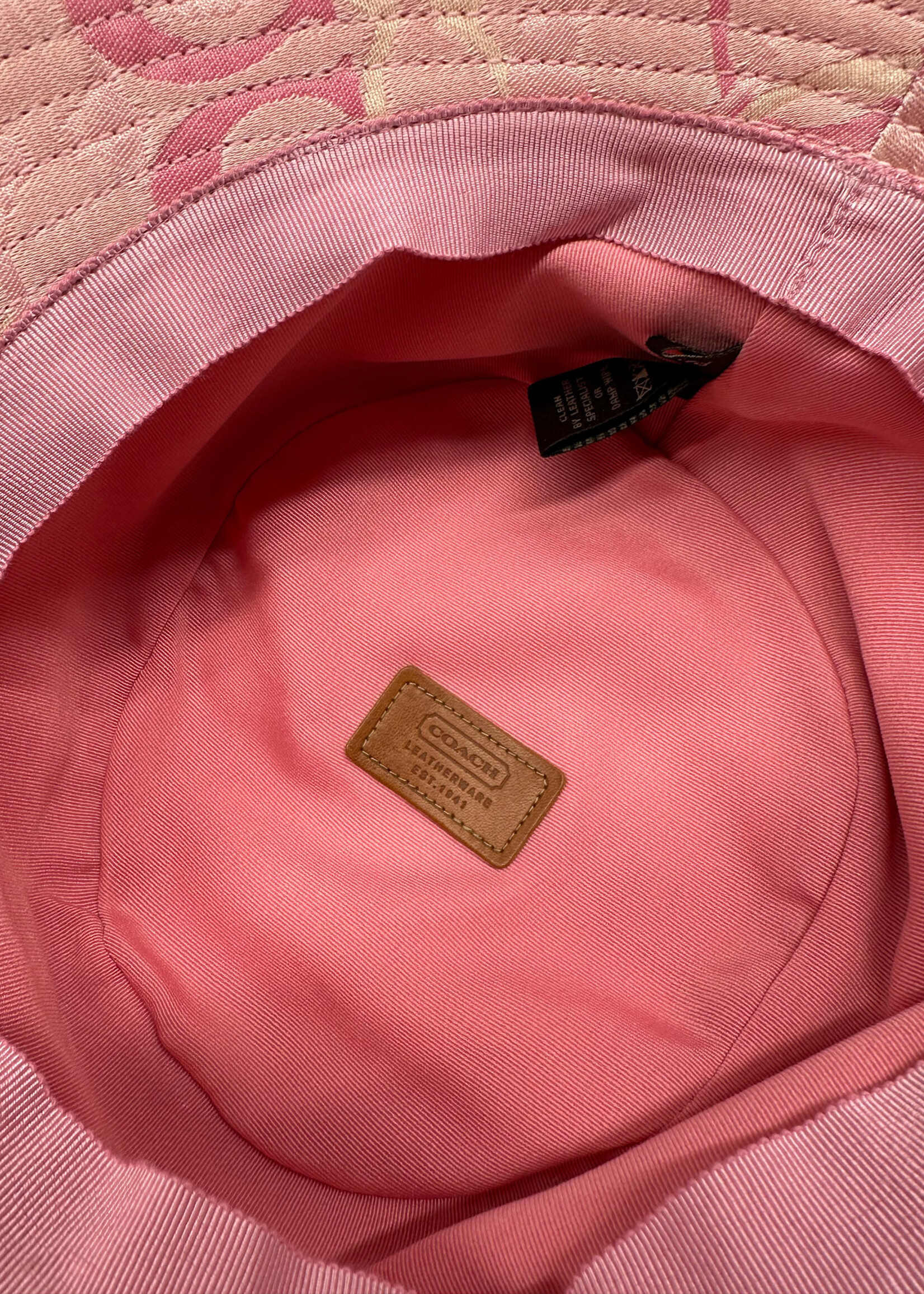 Coach Y2K Pink Monogram Hat & Wallet Set