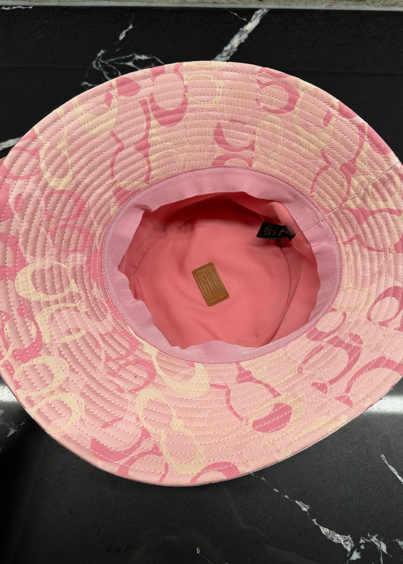 Coach Y2K Pink Monogram Hat & Wallet Set