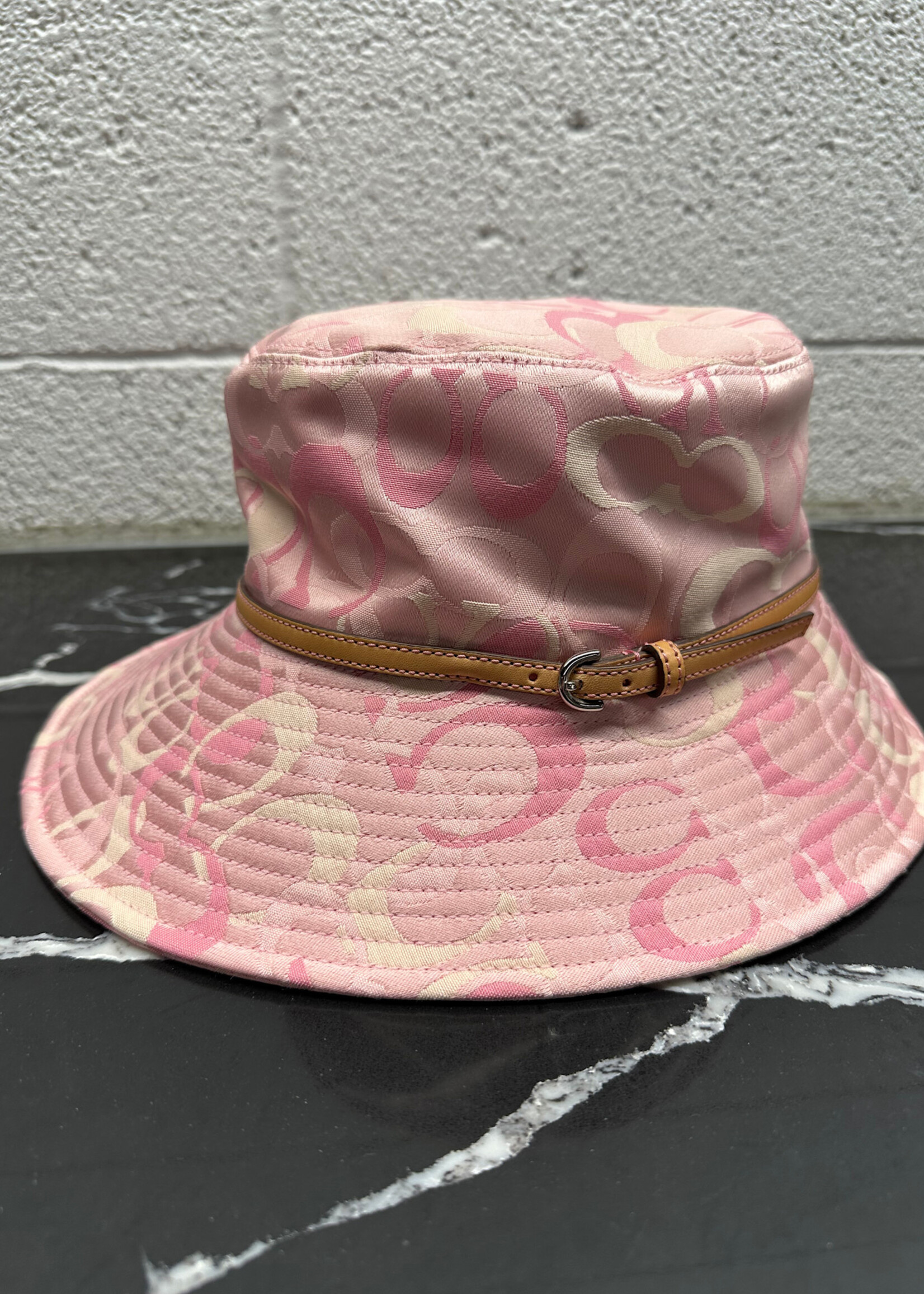 Coach Y2K Pink Monogram Hat & Wallet Set