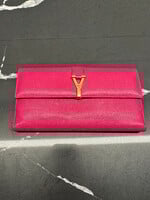 YSL Hot Pink Leather Wallet