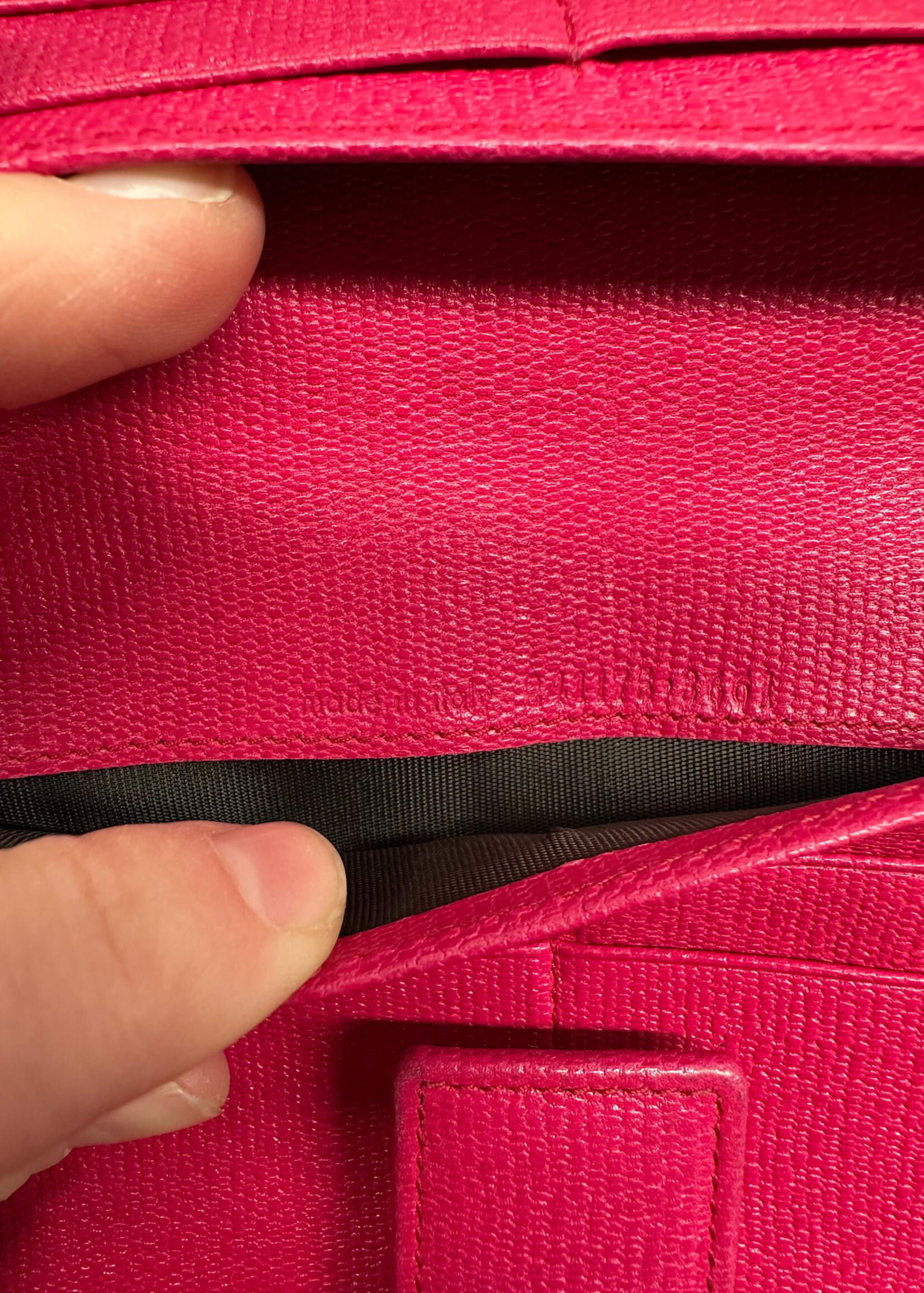 YSL Hot Pink Leather Wallet