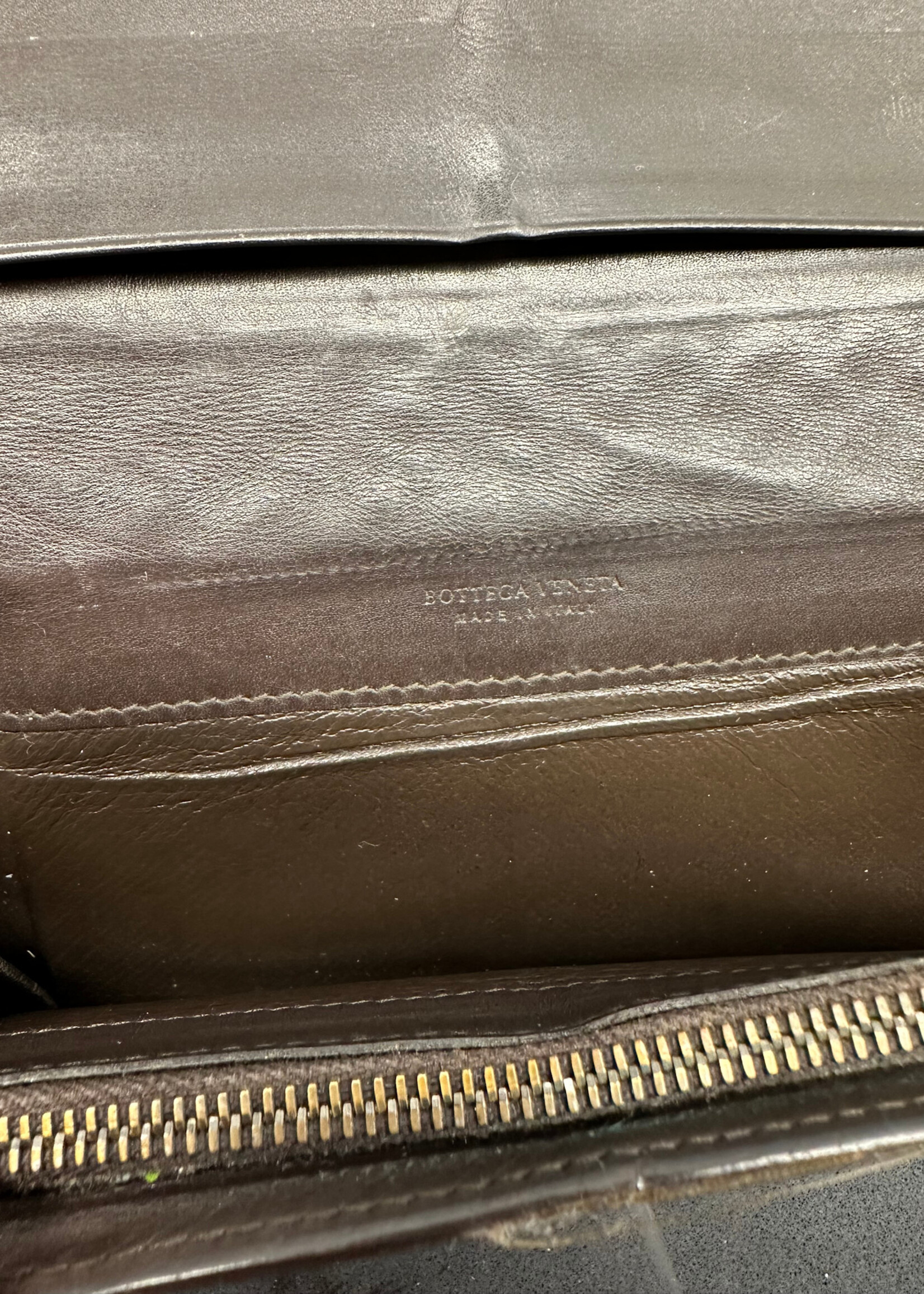 Bottega Veneta Dark Brown Woven Wallet