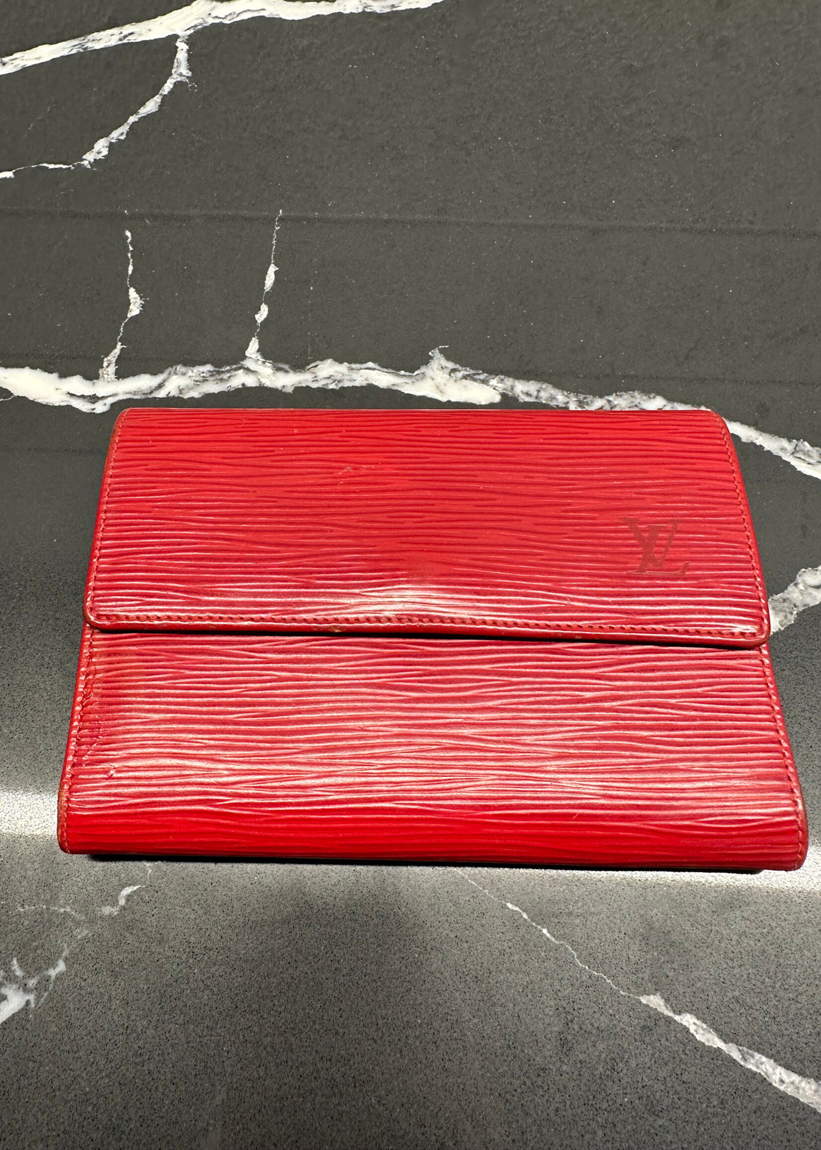 Louis Vuitton Red Epi Wallet AS IS