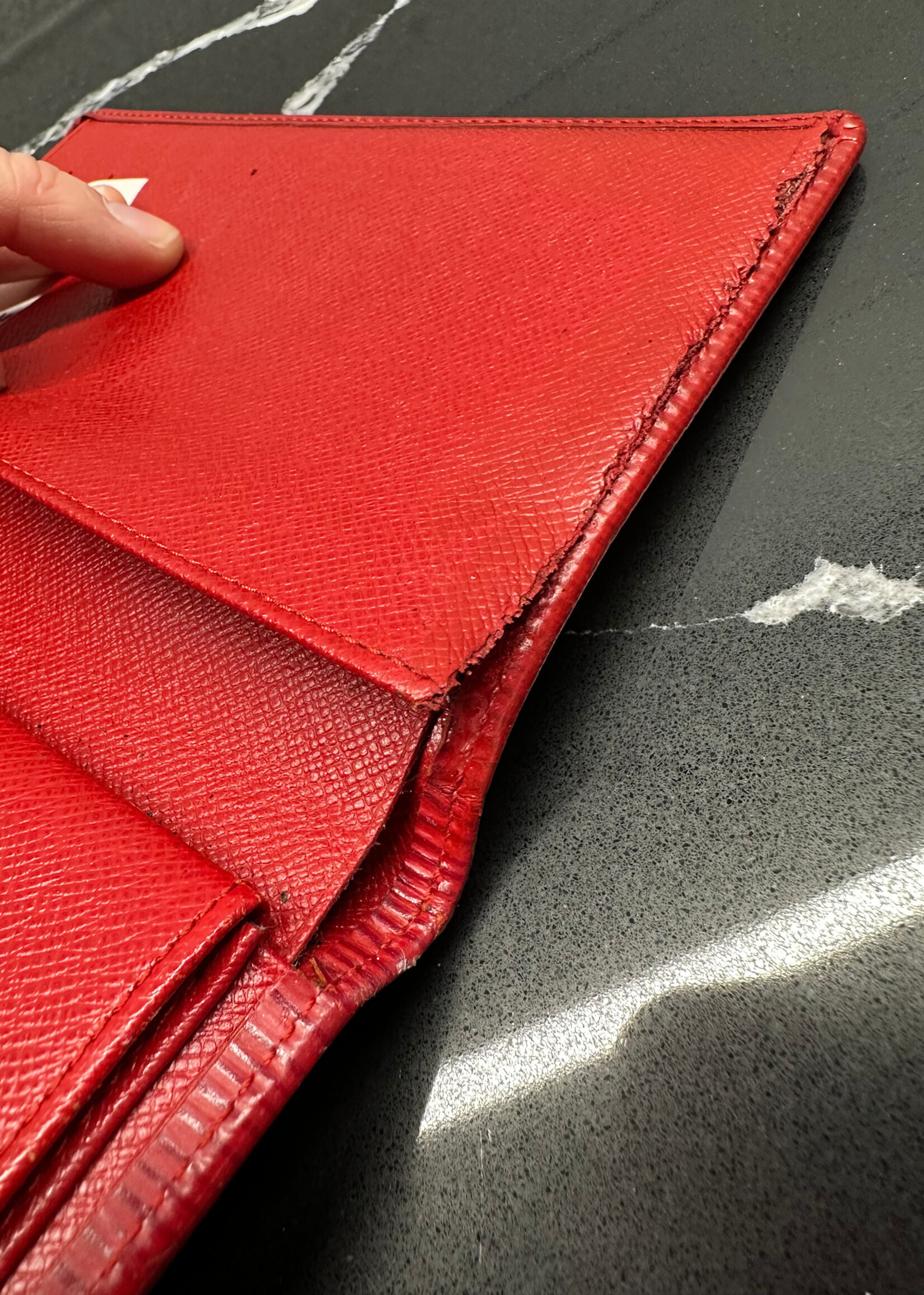 Louis Vuitton Red Epi Wallet AS IS