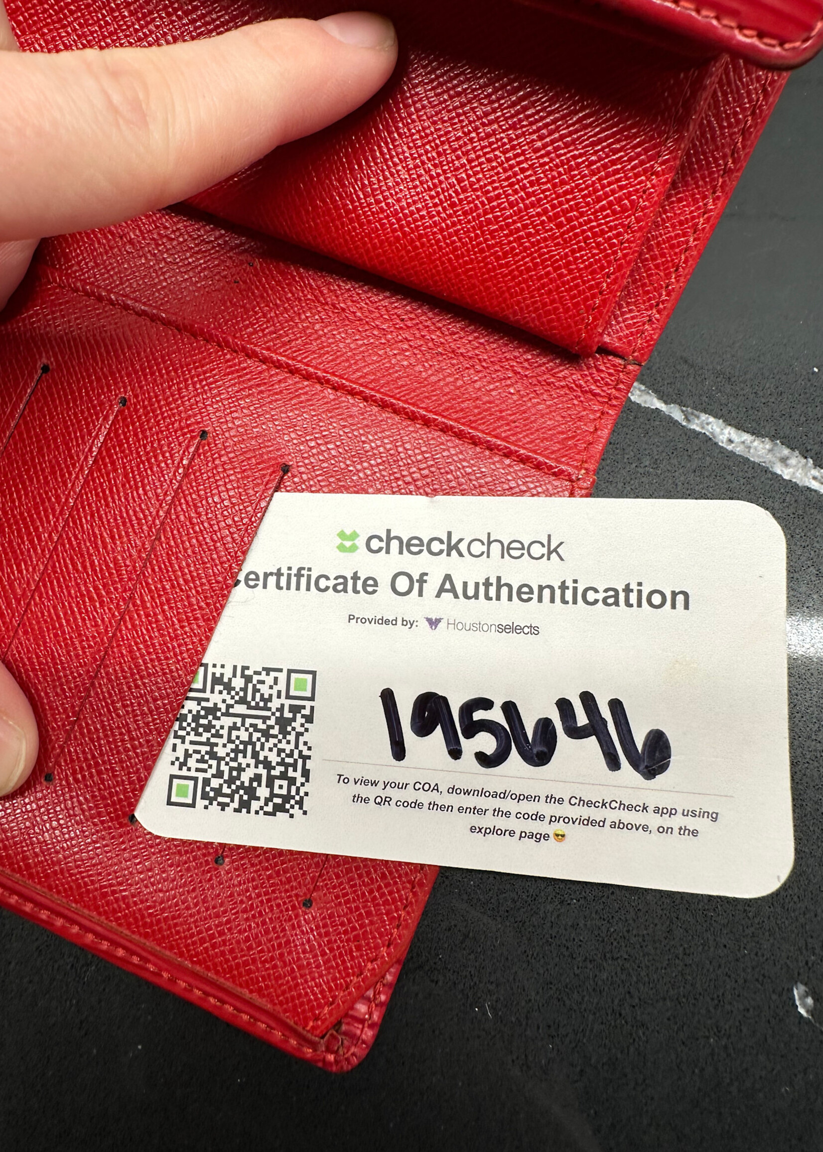 Louis Vuitton Red Epi Wallet AS IS