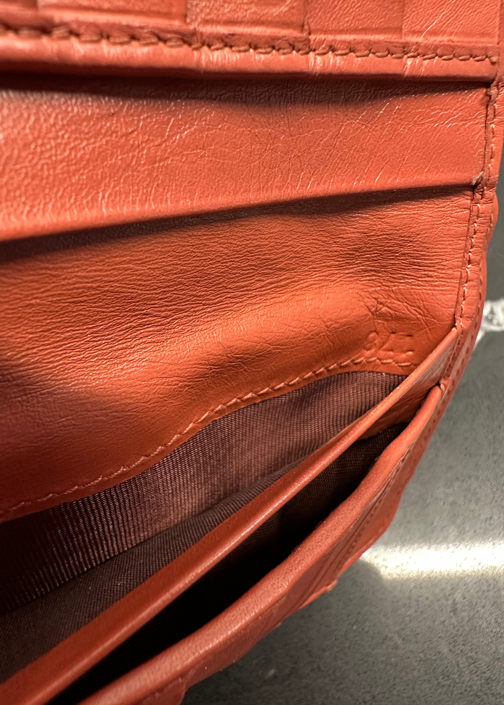 Miu Miu Pink Croc Kiss Lock Wallet