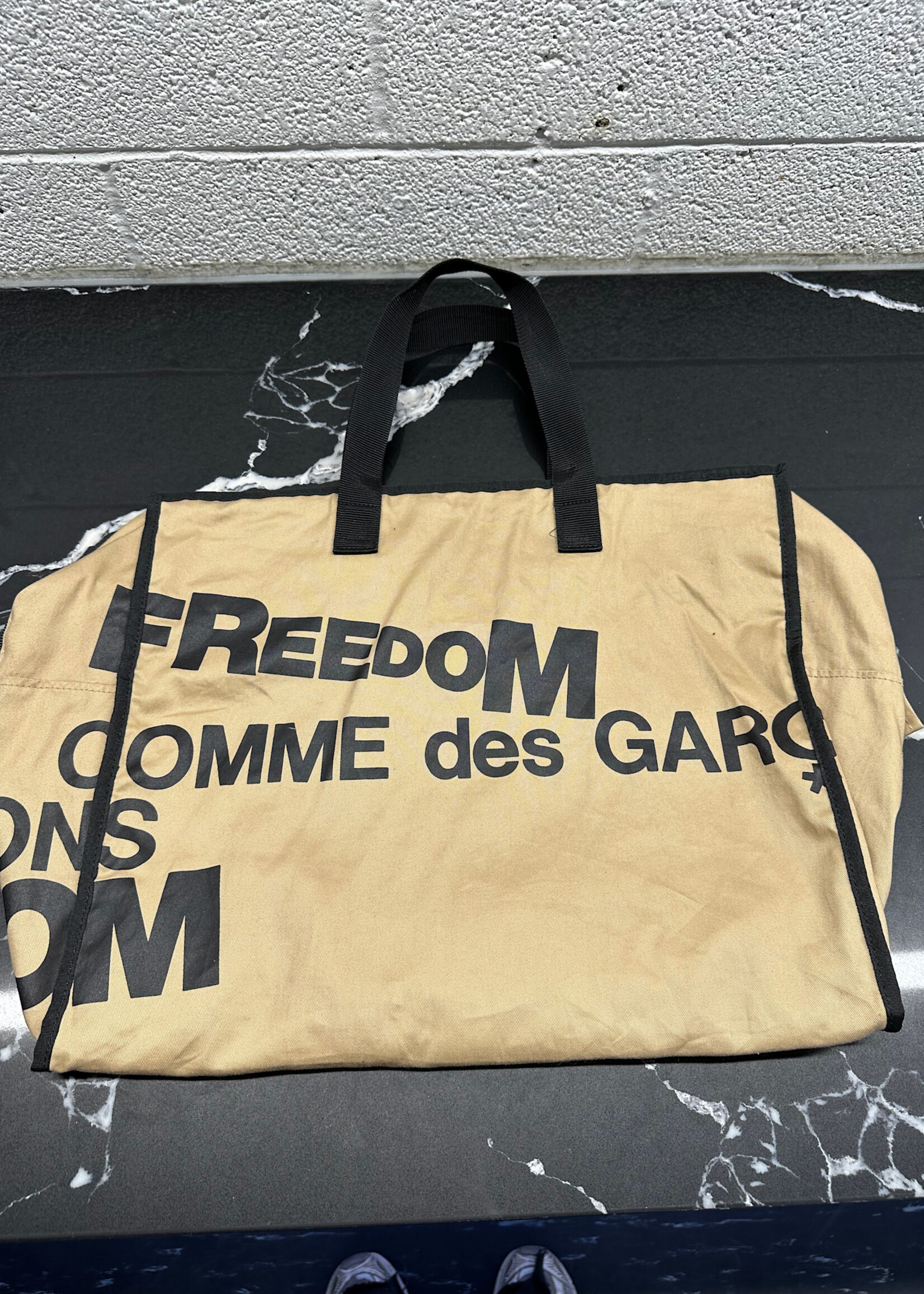 Comme Des Garcons Tan Black Tote