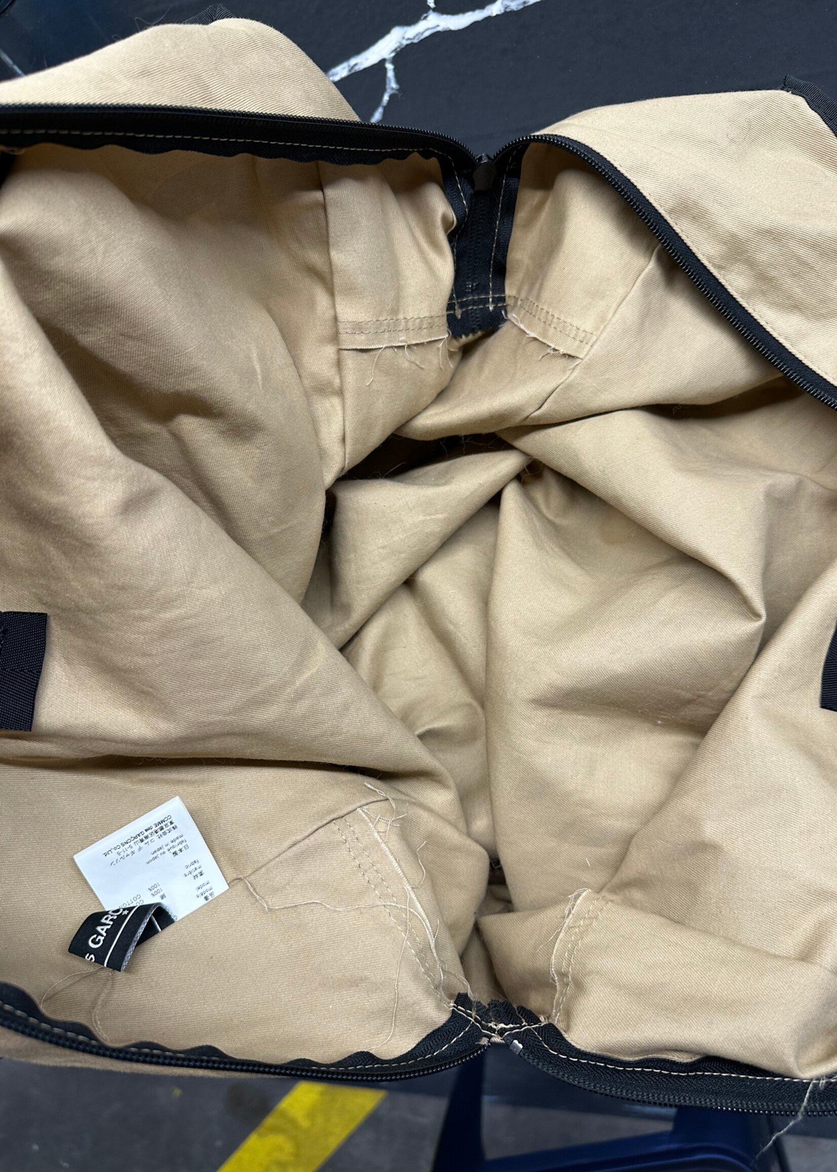 Comme Des Garcons Tan Black Tote