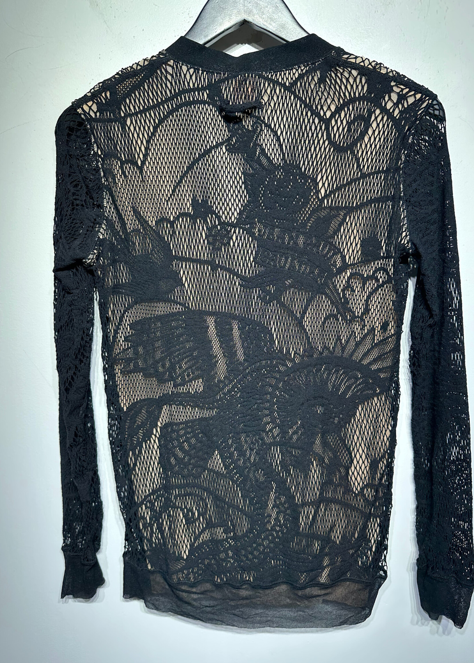 John Paul Gaultier Black Mesh Layered Cardigan M