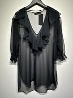 Victoria's Secret Vintage Black Ruffle Sheer Dress S