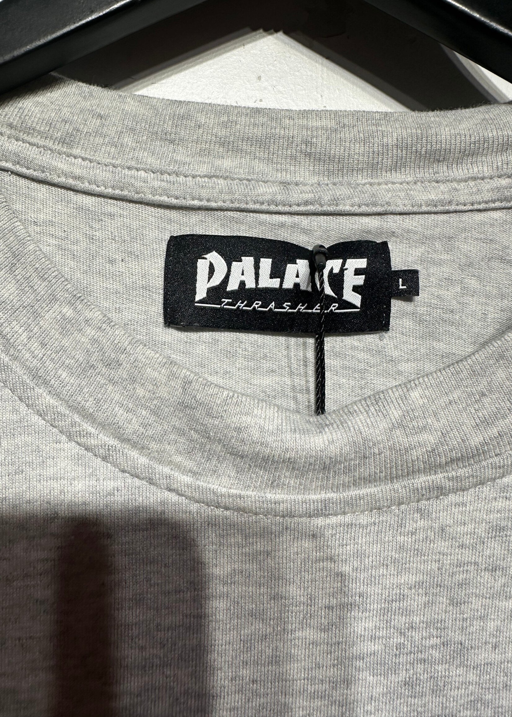 Palace X Thrasher Grey Flame Tee L