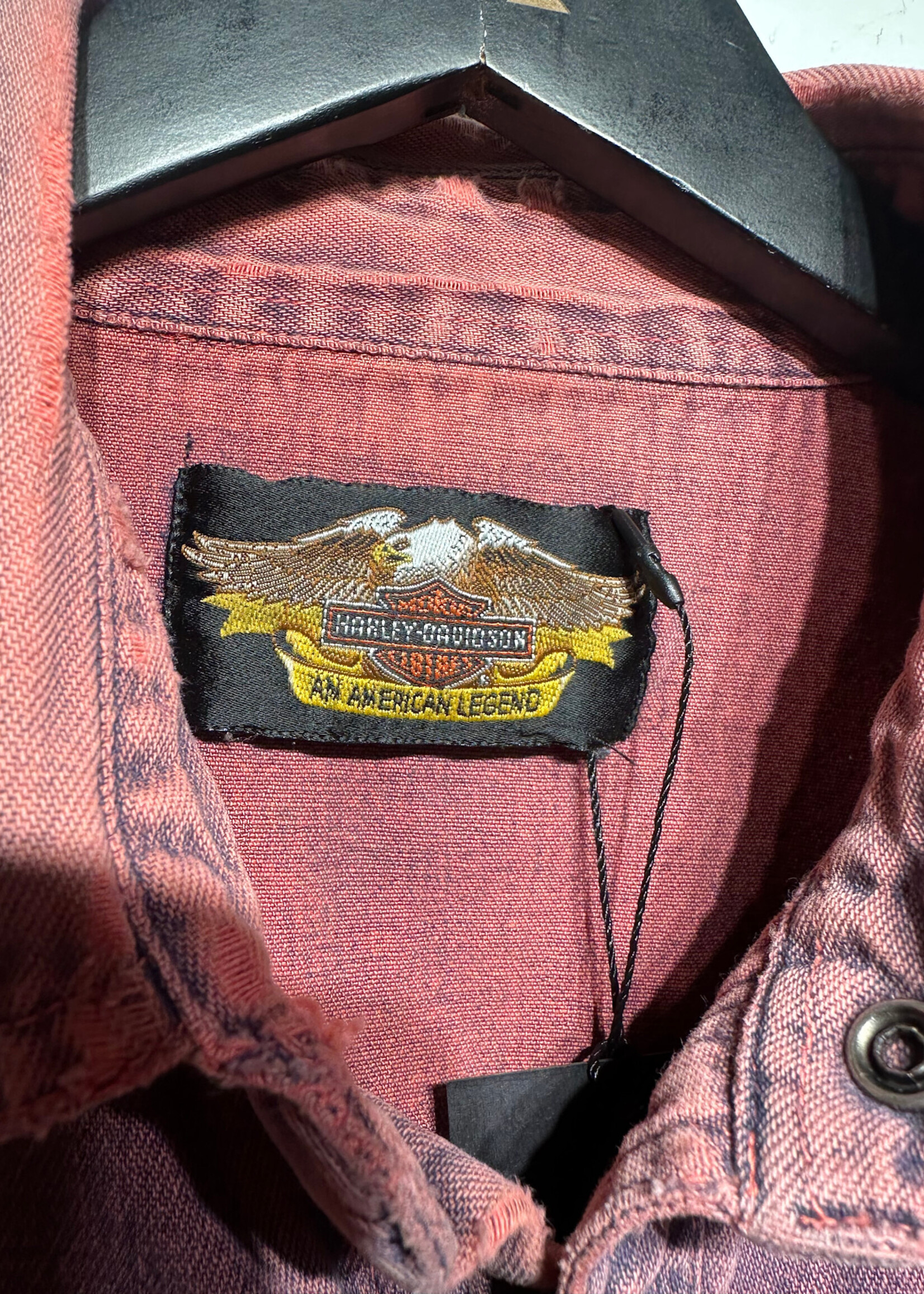 Harley Pink Wash Denim LS B/U XL