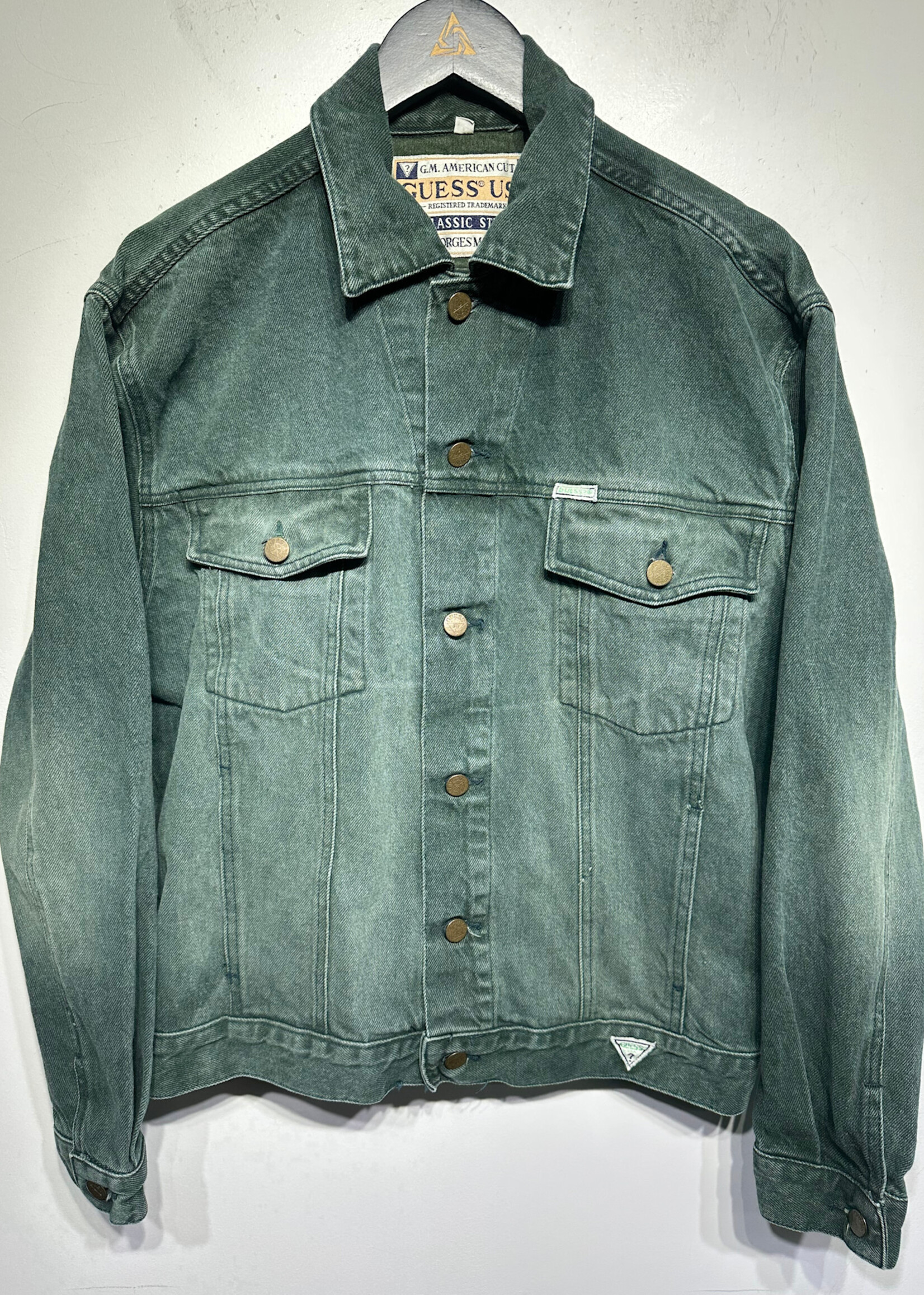 Guess 90s Green Faded Denim Trucker S