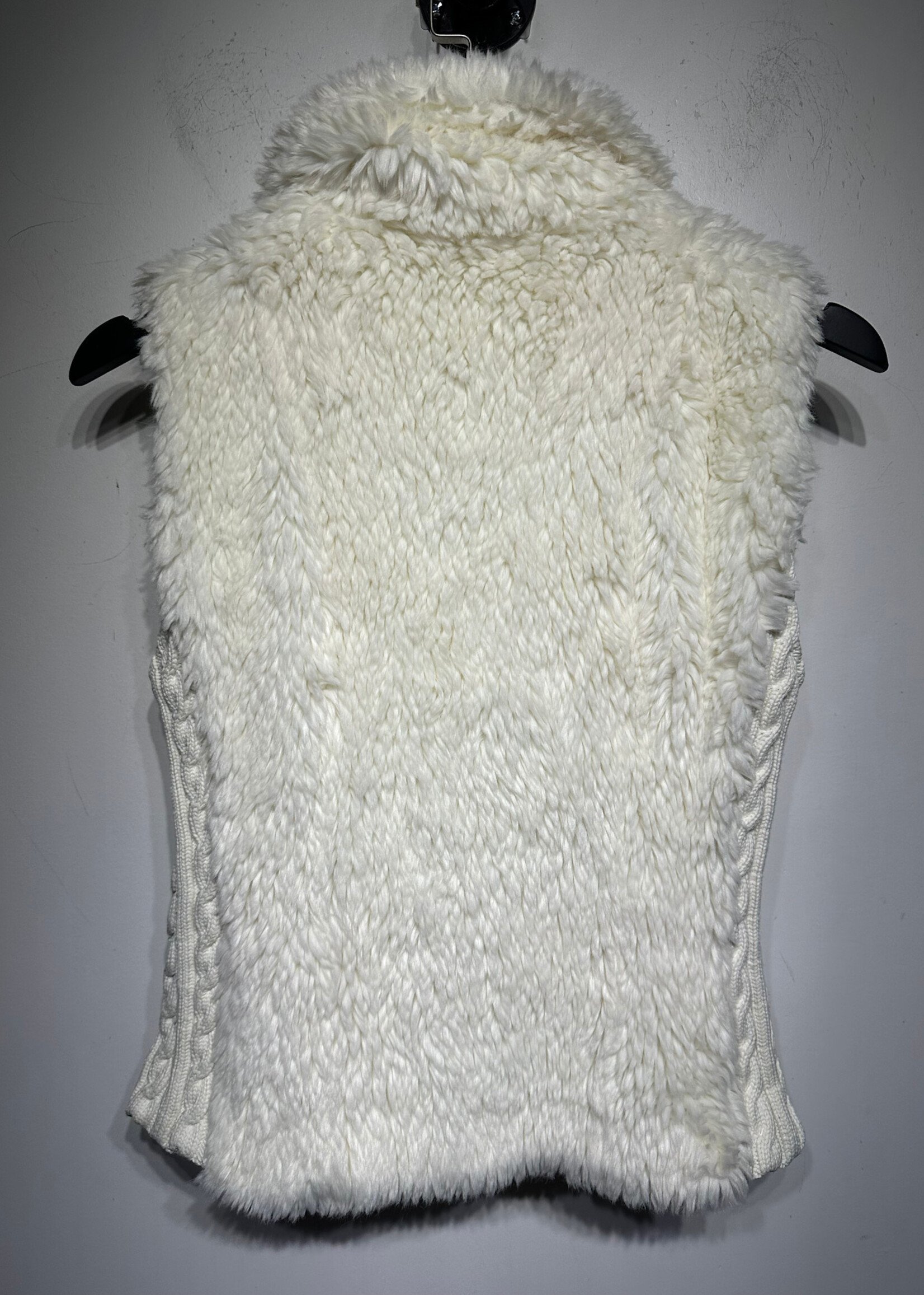 Guess Y2K White Faux Fur Knit Vest XS