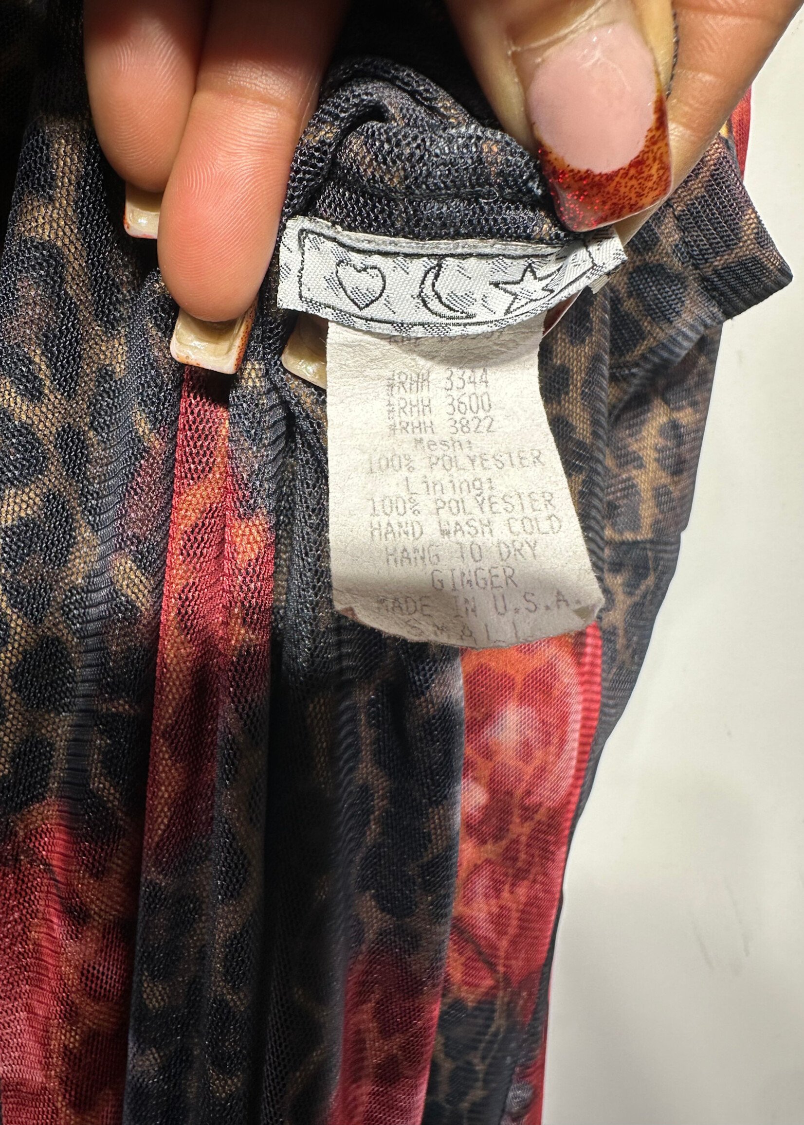 Heart Moon Star Cheetah Rose Dress S