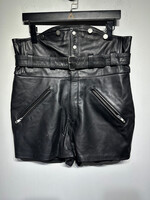 Oak Black Leather High Cut Shorts 30-32