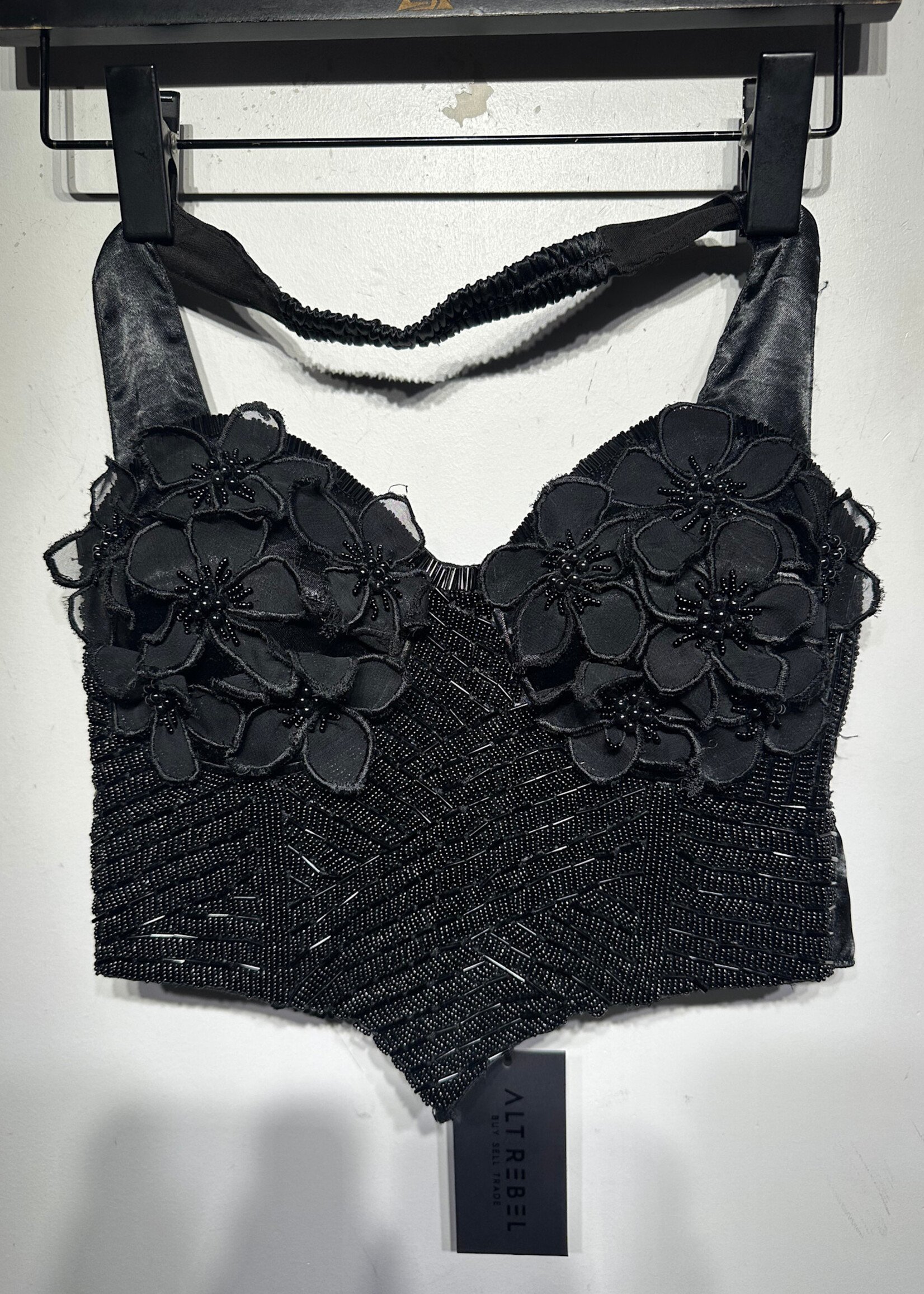 Cache Embellished Bustier Halter As Is M