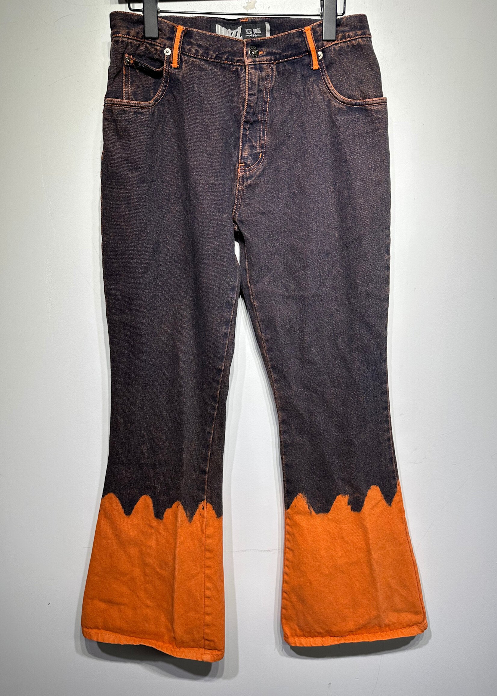 Quizz Y2K Orange Wash Flare Jeans Fem 29