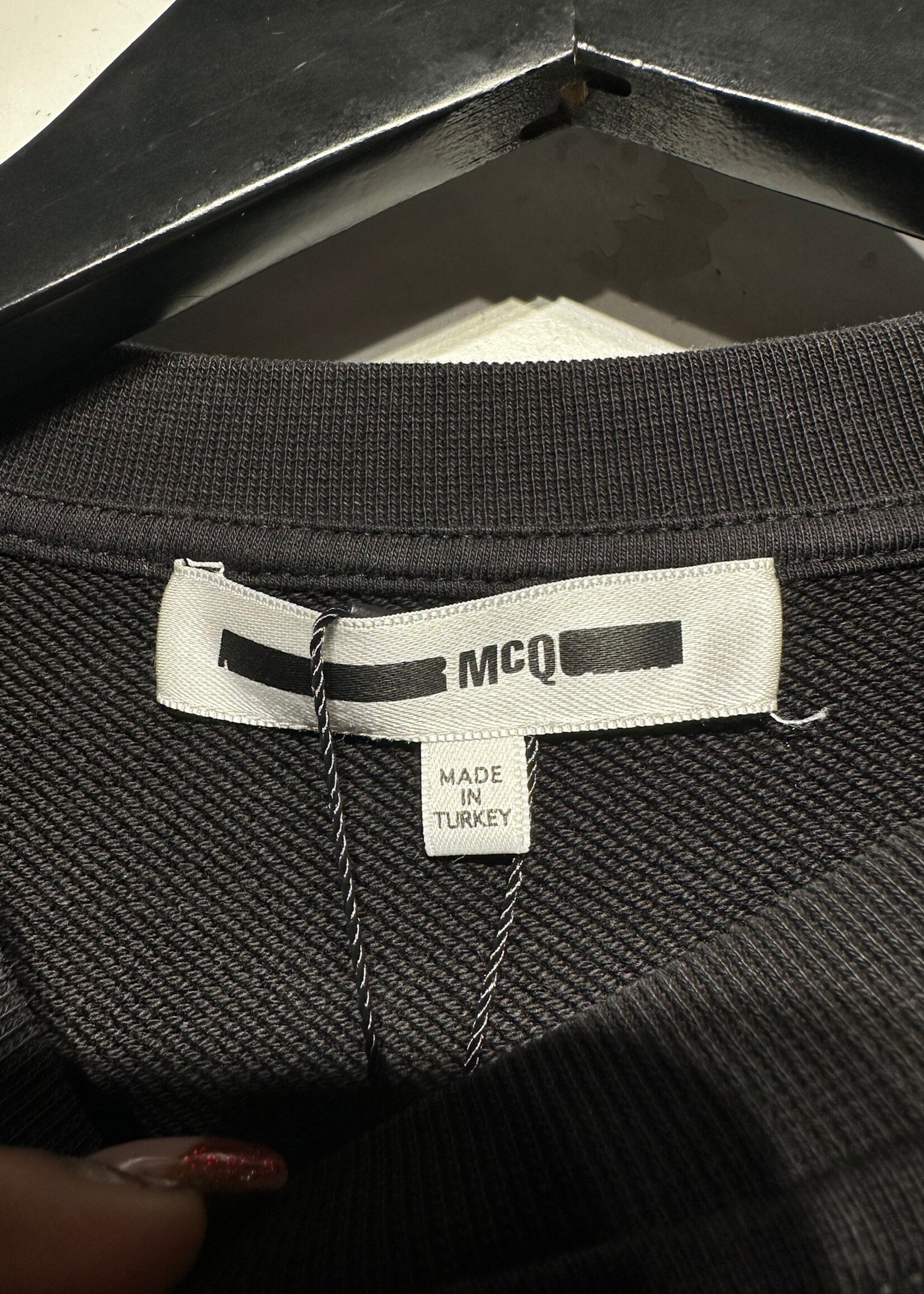 Mcqueen Black Side Lace Crop Sweater Fem S