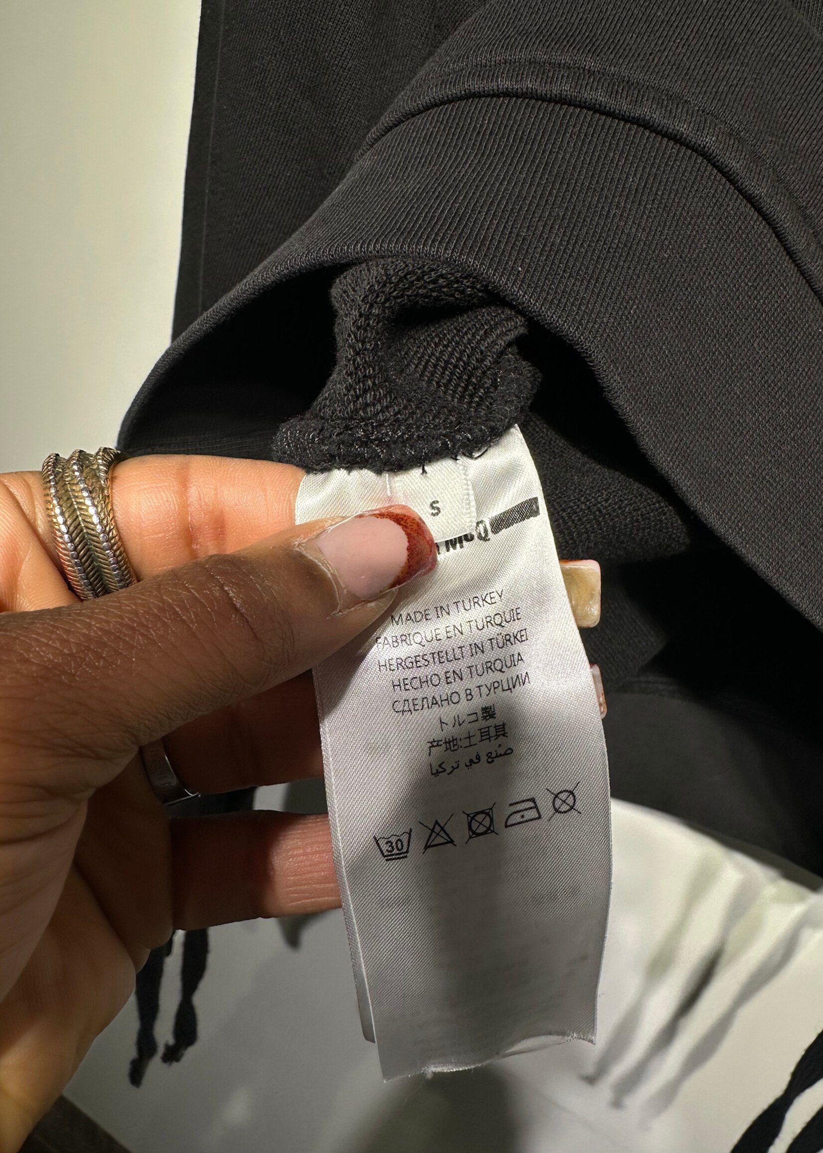 Mcqueen Black Side Lace Crop Sweater Fem S