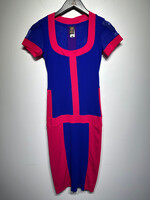 John Paul Gaultier Blue Hot Pink Mesh Dress M