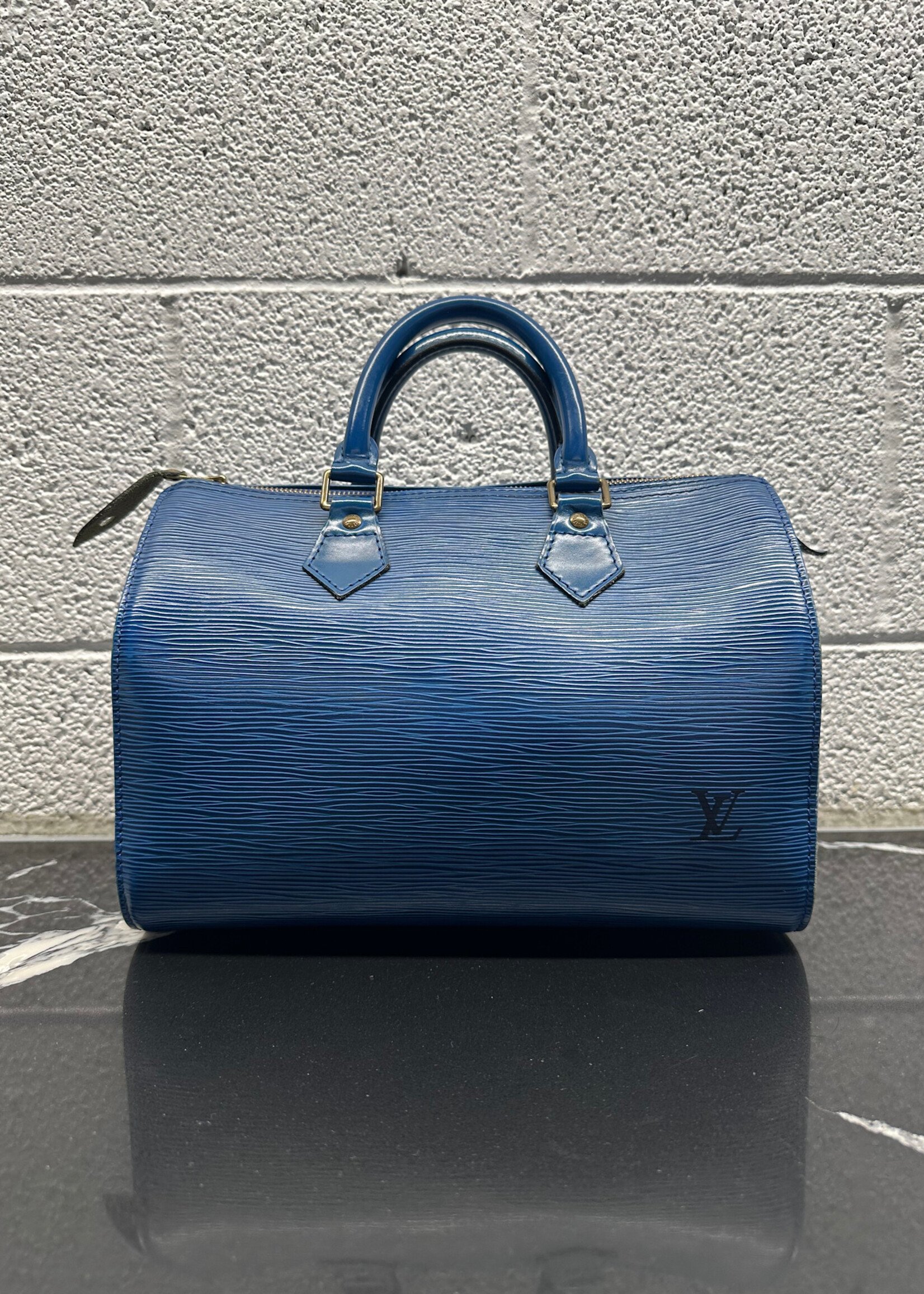 Louis Vuitton Blue Epi Speedy Bag OS