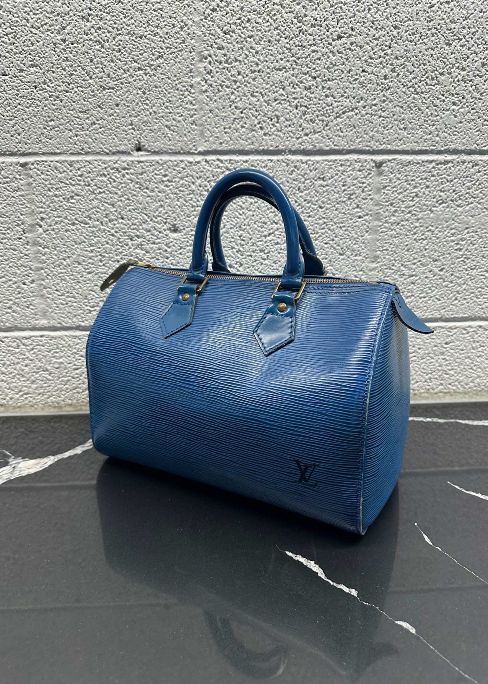 Louis Vuitton Blue Epi Speedy Bag OS