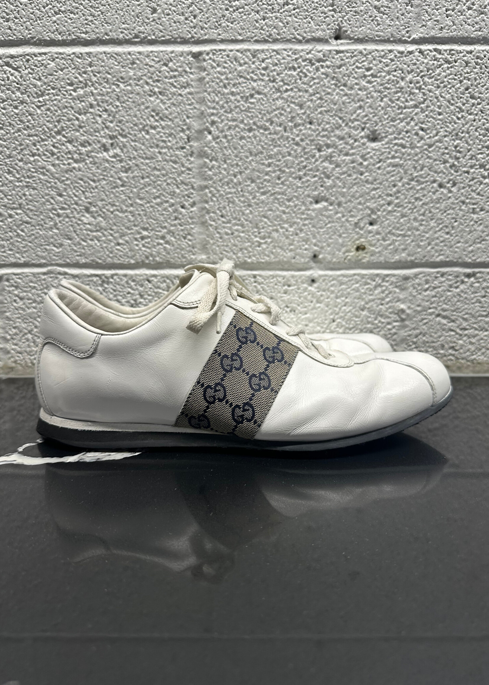 Gucci Vintage White Leather Driving Shoes 9.5