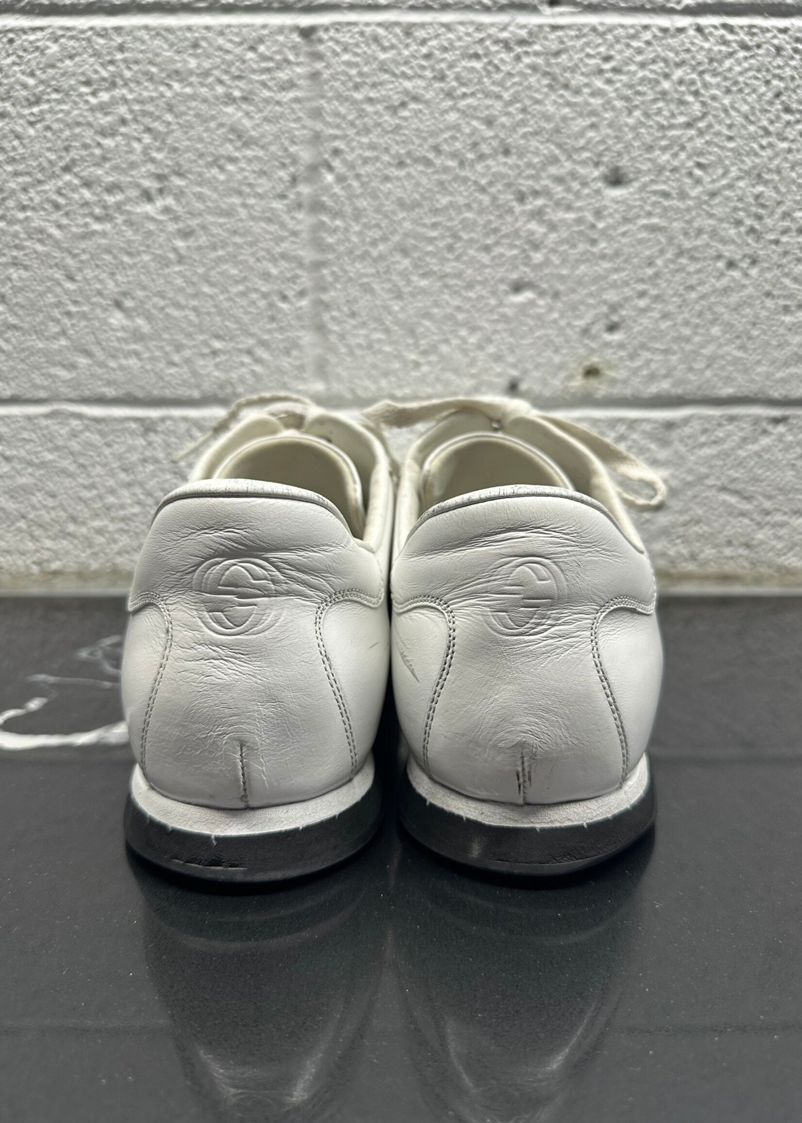 Gucci Vintage White Leather Driving Shoes 9.5