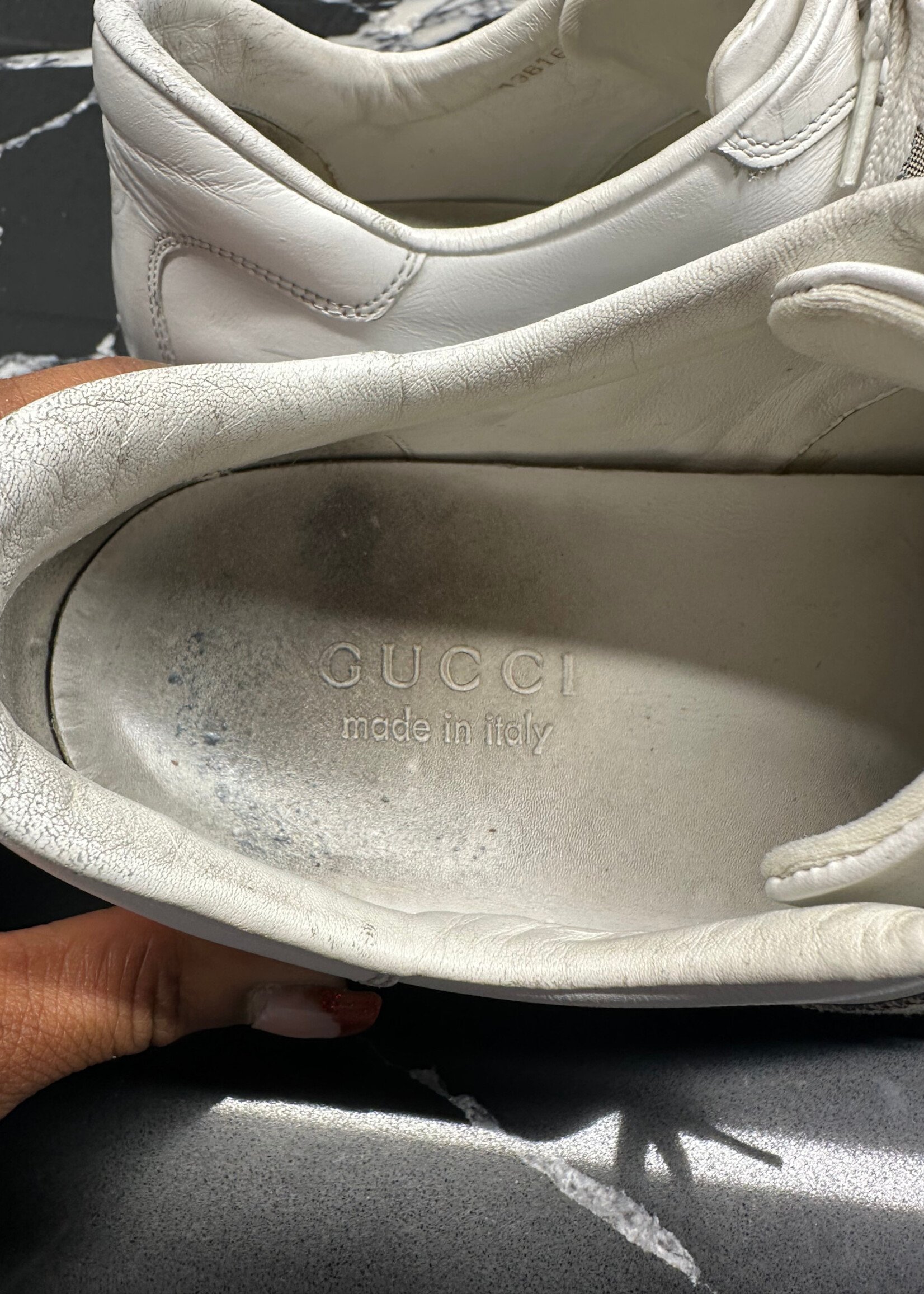 Gucci Vintage White Leather Driving Shoes 9.5
