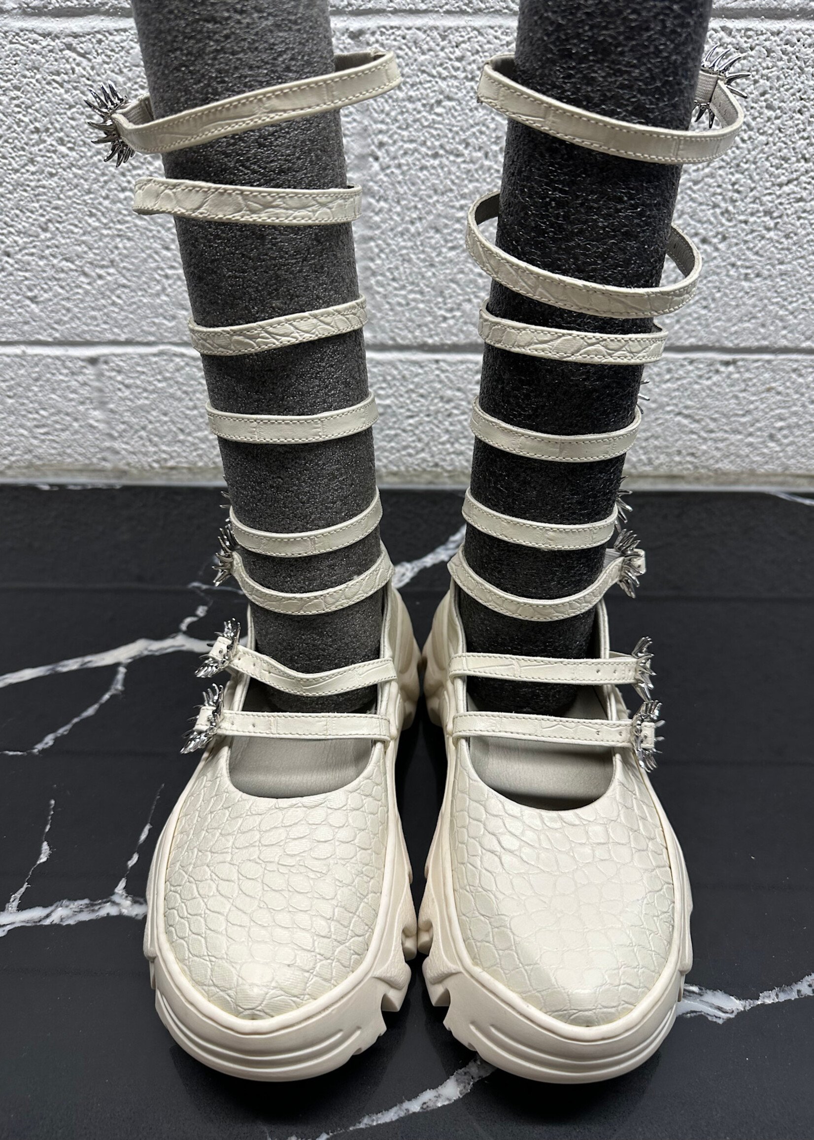 Rombaut White Croc Maryjanes 36/6