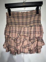 Free People Pink Plaid Layered Mini Skirt 24 (stretch)