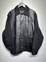 Zara Black Faux Leather Panel Jacket Masc M