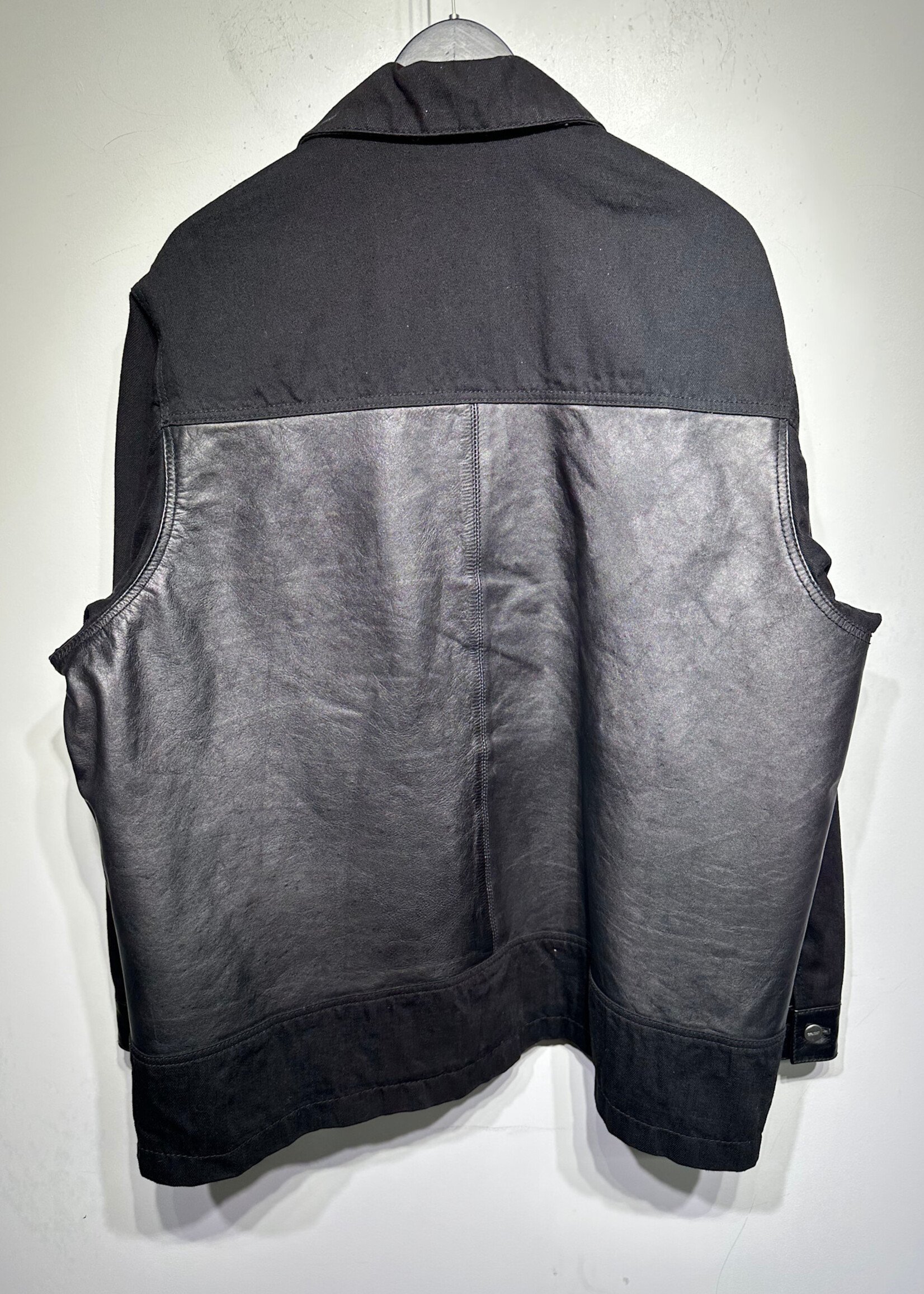 Zara Black Faux Leather Panel Jacket Masc M
